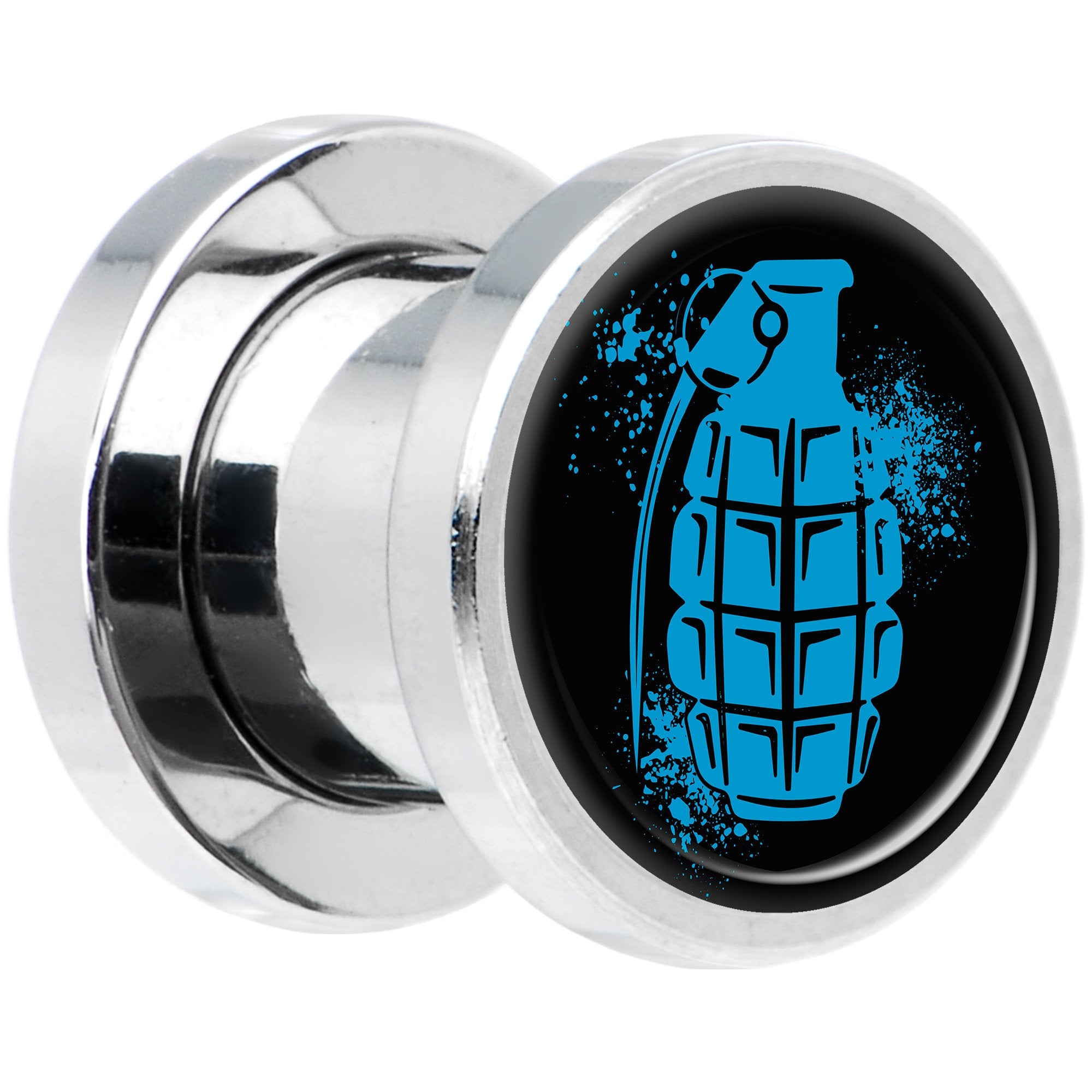 Blue Grenade Steel Screw Fit Plug Set 0 Gauge