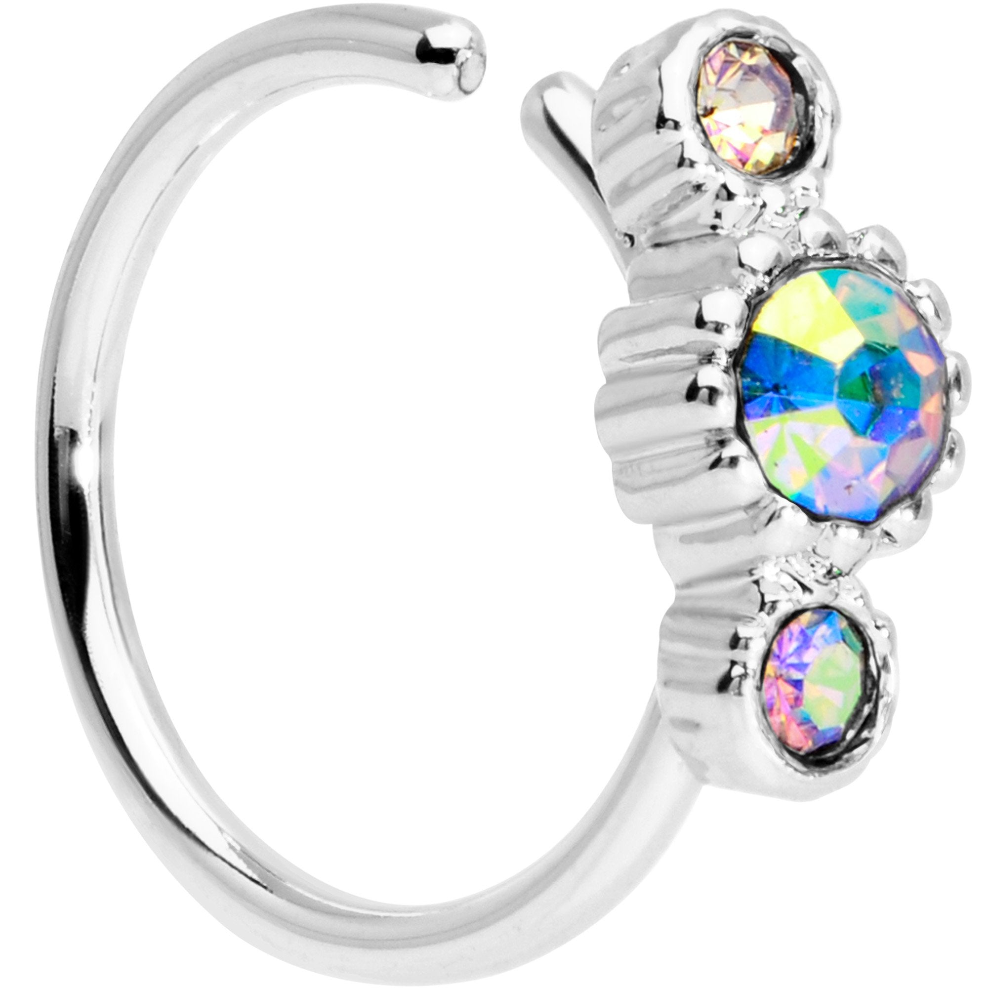 5/16 Aurora CZ Gem Fashion Fusion Seamless Circular Ring