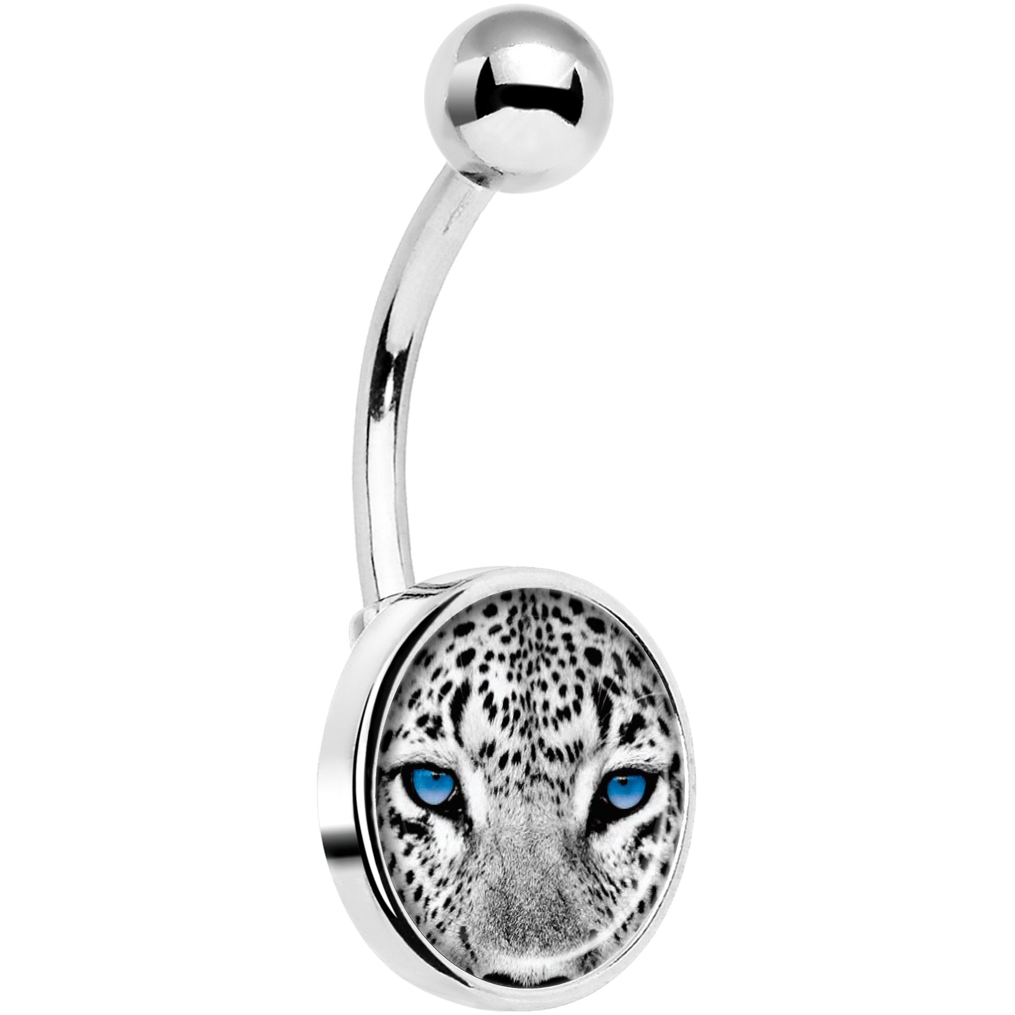 Black White Leopard Eyes Belly Ring