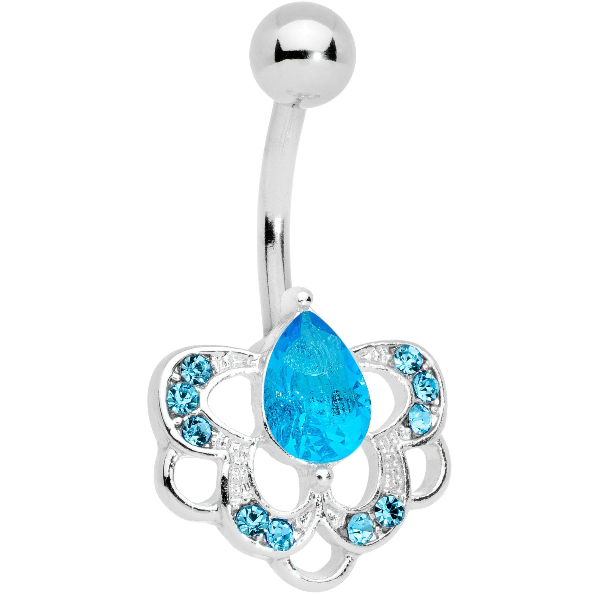 Aqua Gem Delightful Art Deco Belly Ring