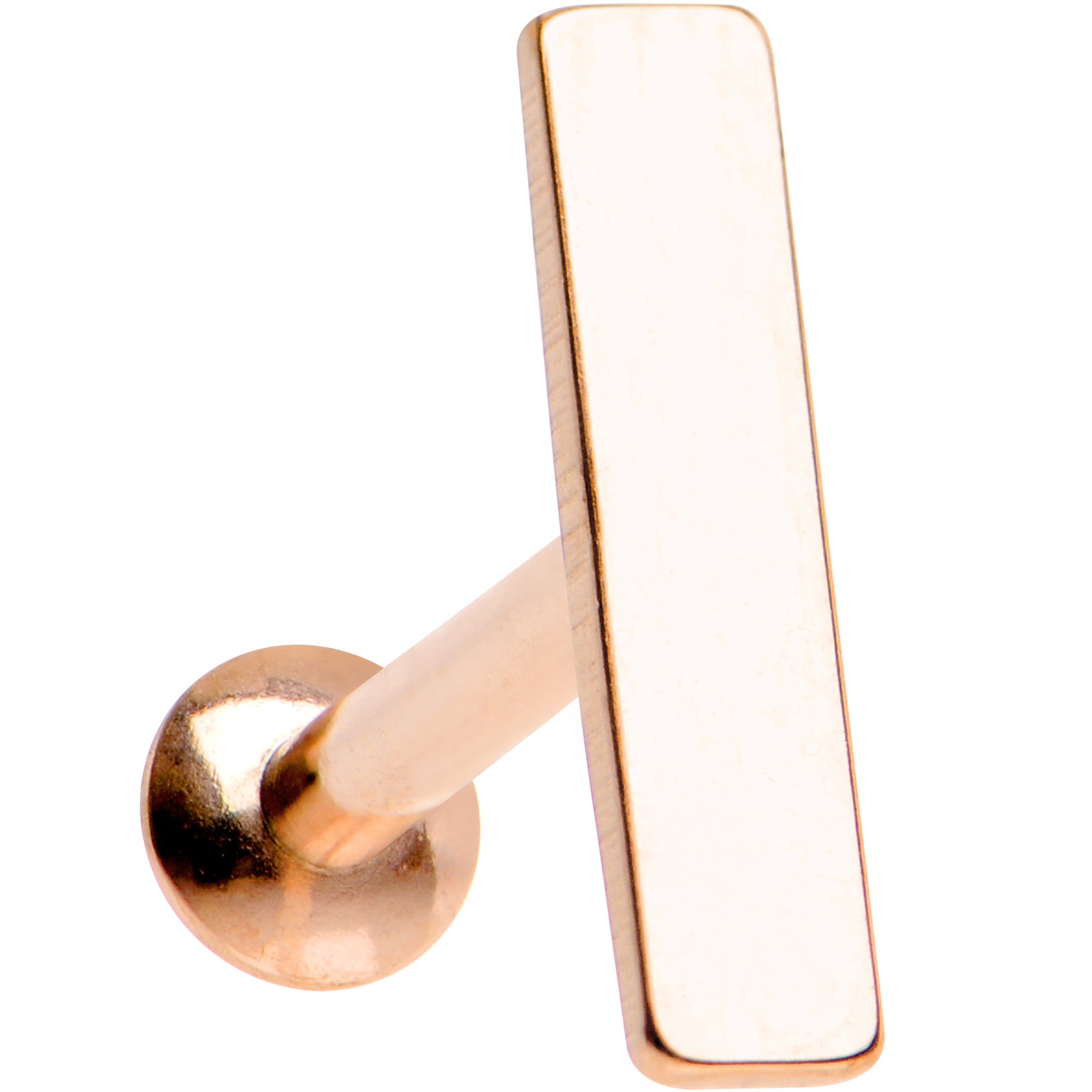 1/4 9mm Rose Gold IP Rectangle Internal Thread Daith Cartilage Tragus