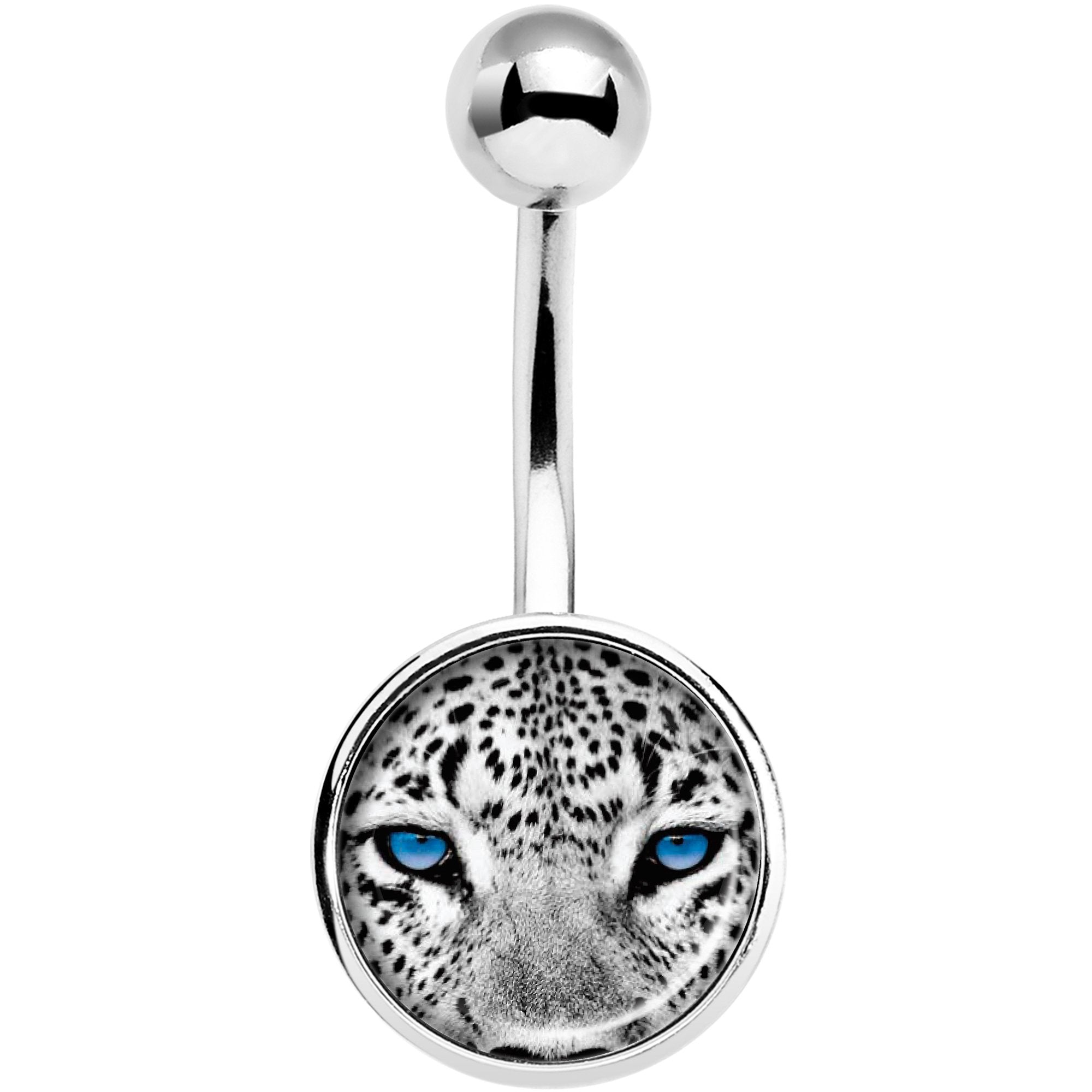 Black White Leopard Eyes Belly Ring