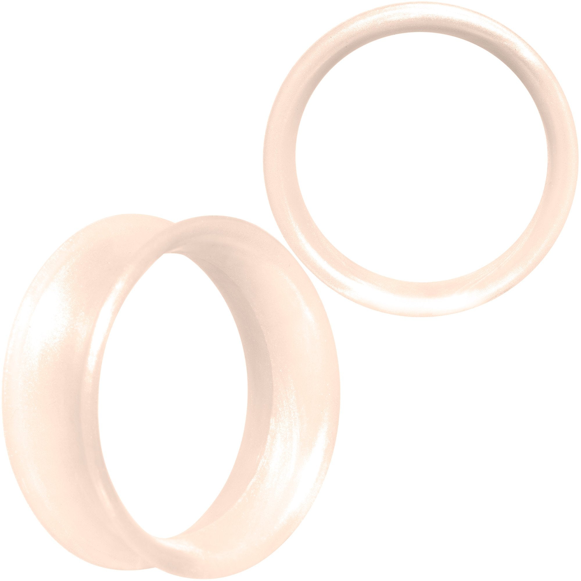 Thin Flexible Peach Silicone Tunnel Plug Set 11mm to 25mm