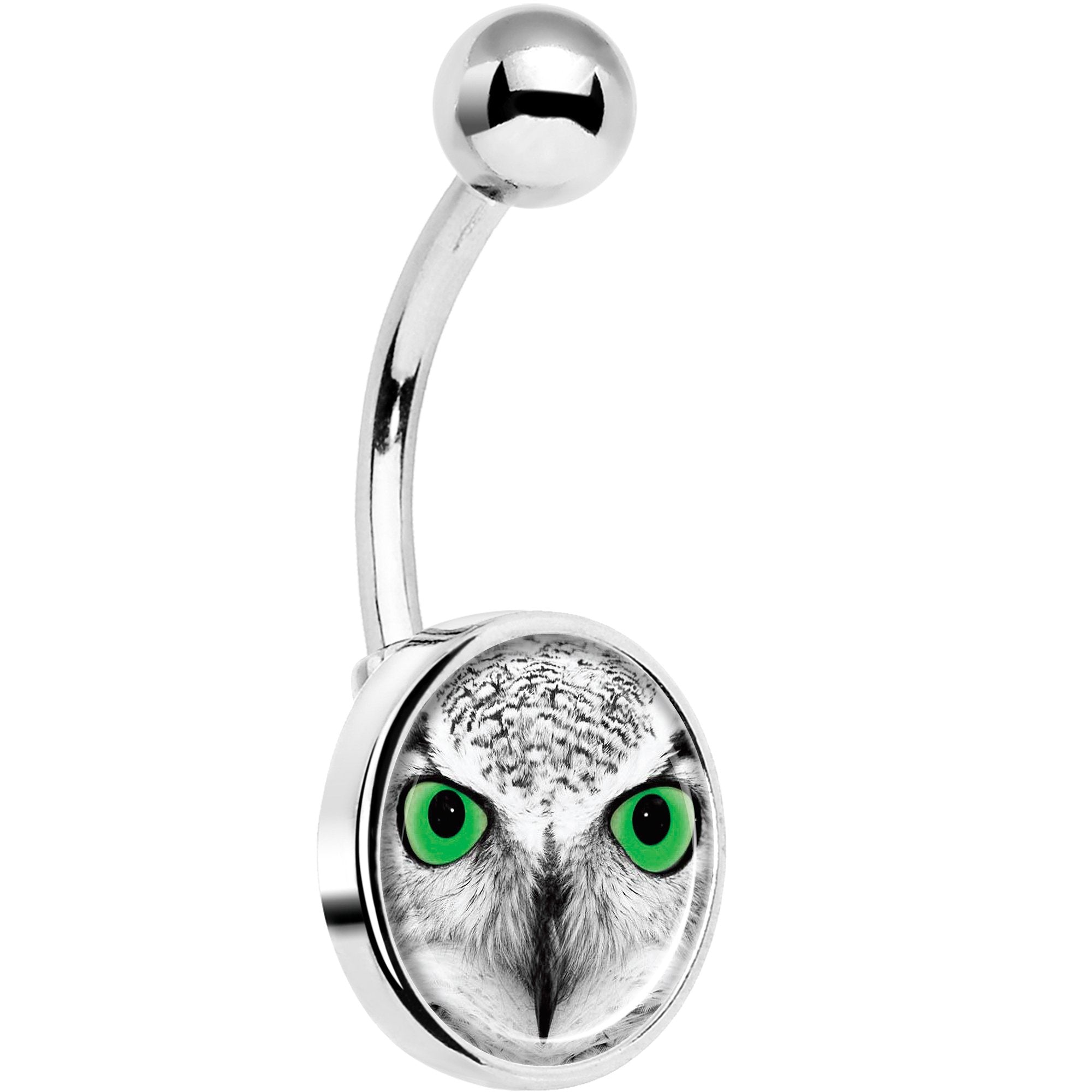 Black White Owl Belly Ring