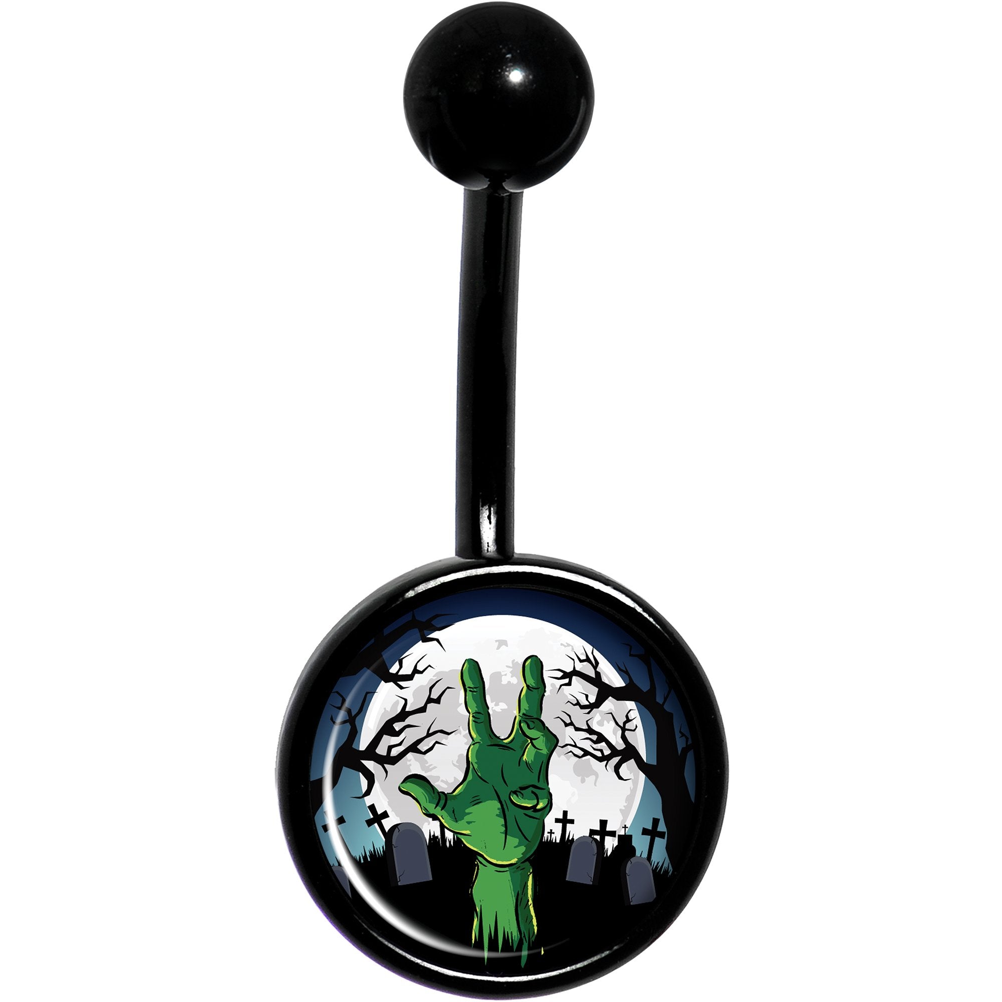 Cemetery Zombie Hand Halloween Black Belly Ring