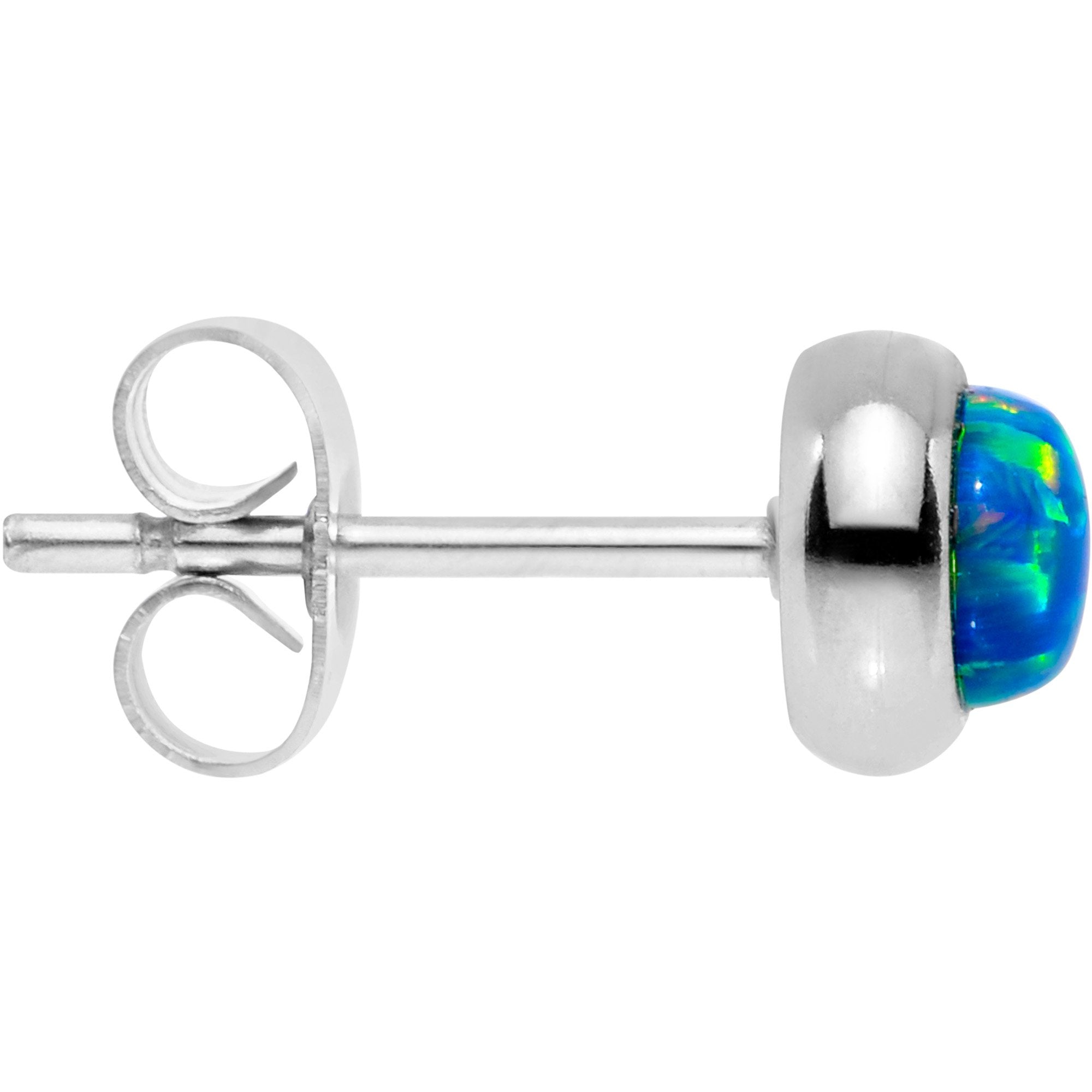 Green Synthetic Opal 316L Surgical Steel Stud Earrings