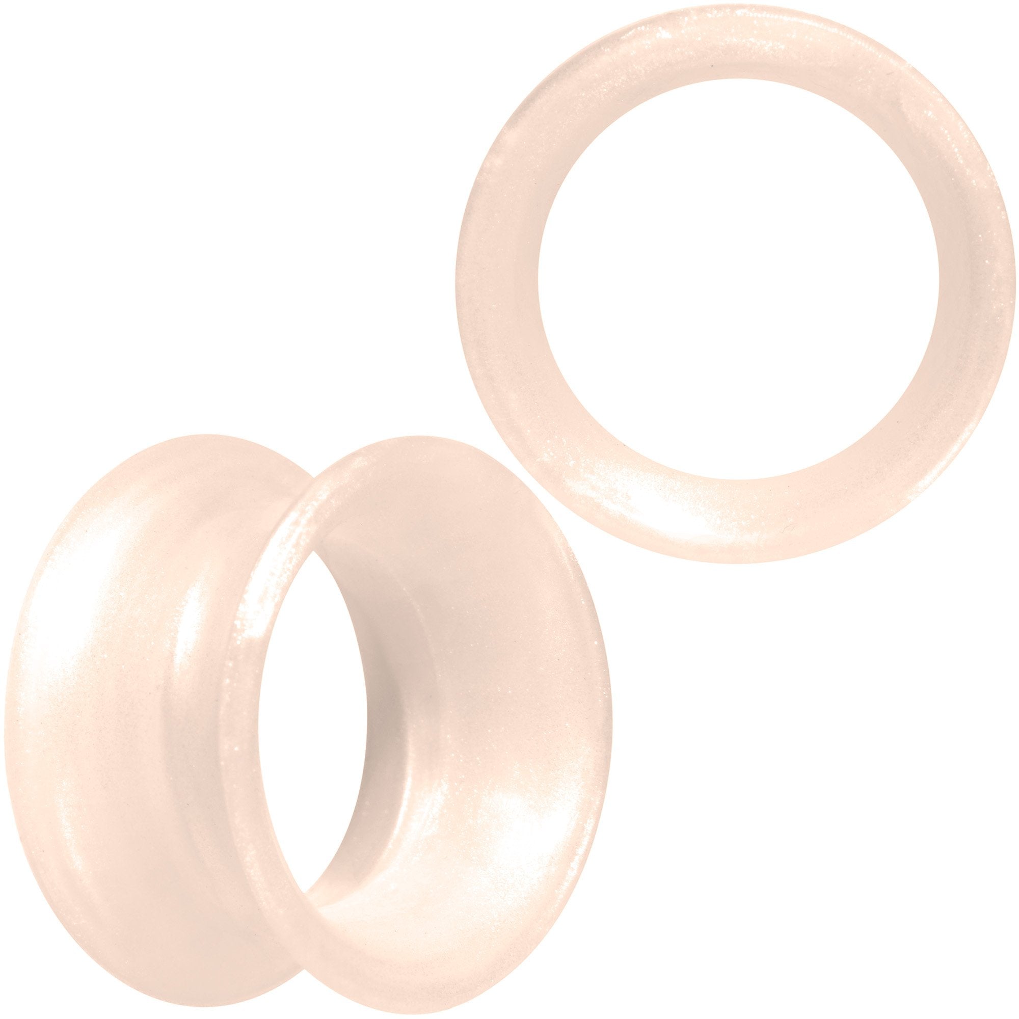 Thin Flexible Peach Silicone Tunnel Plug Set 11mm to 25mm