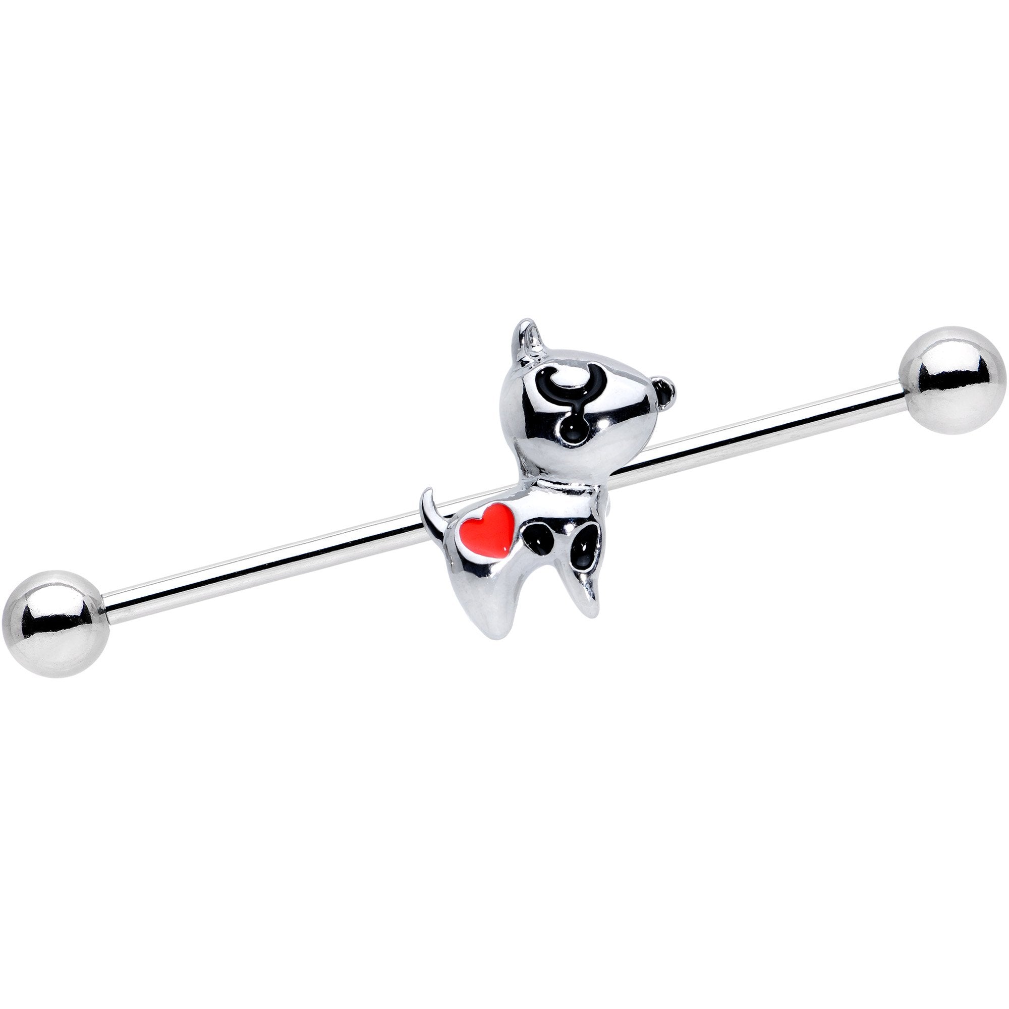 Red Heart Dog Lover Industrial Barbell 38mm