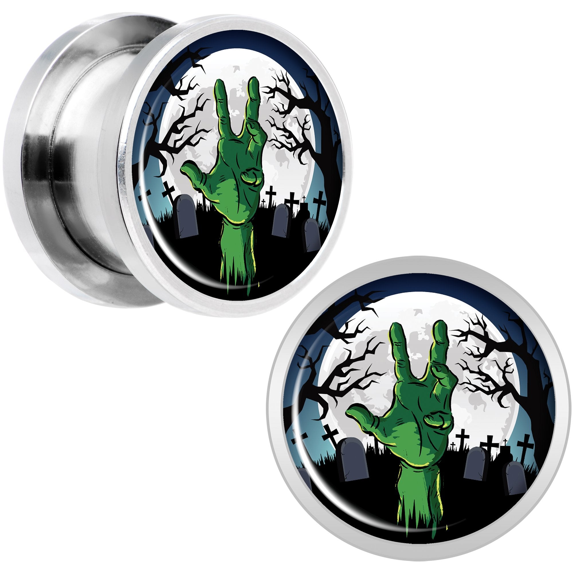 Cemetery Zombie Hand Halloween Plug Set 1/2