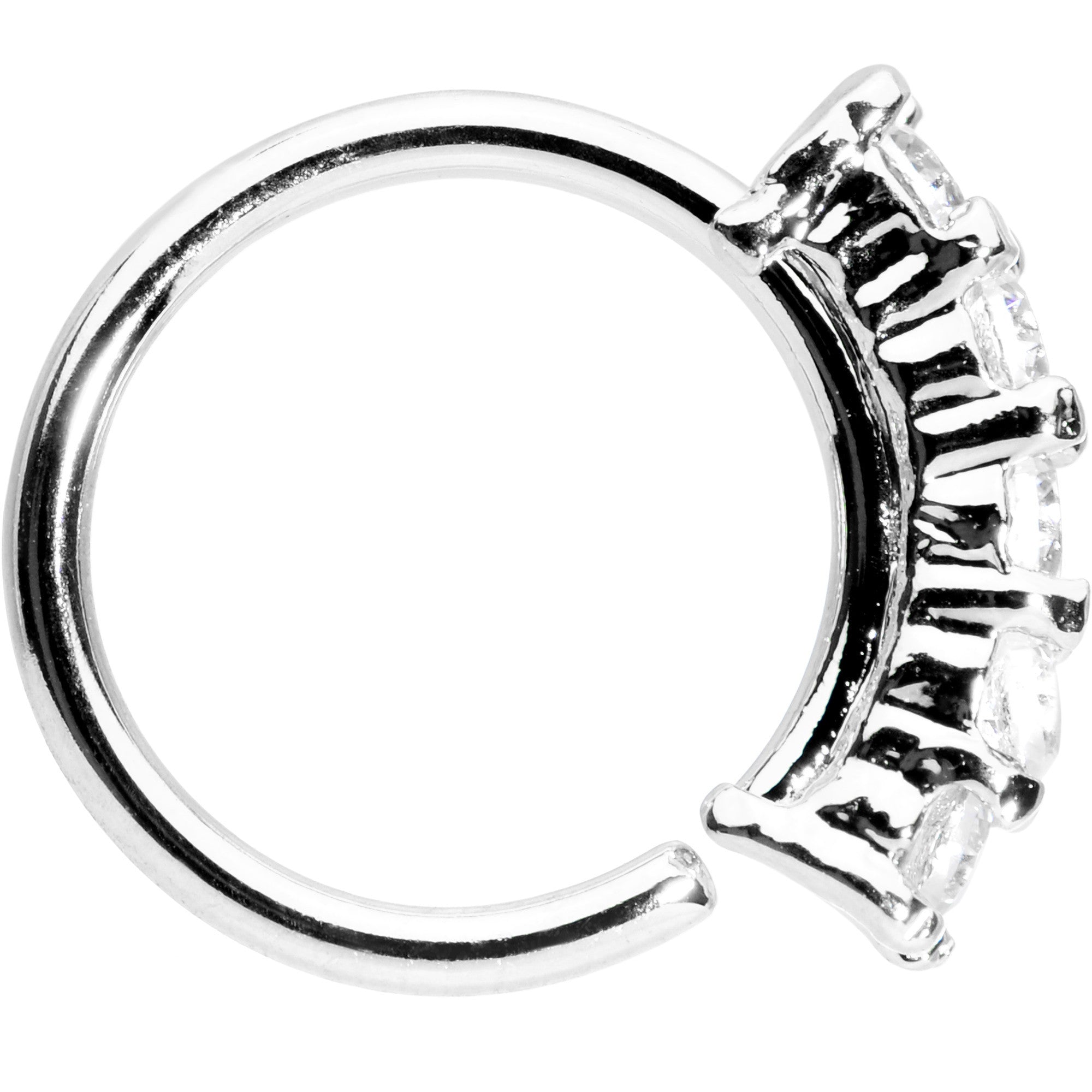 18 Gauge 5/16 Clear CZ Quintet Seamless Circular Ring