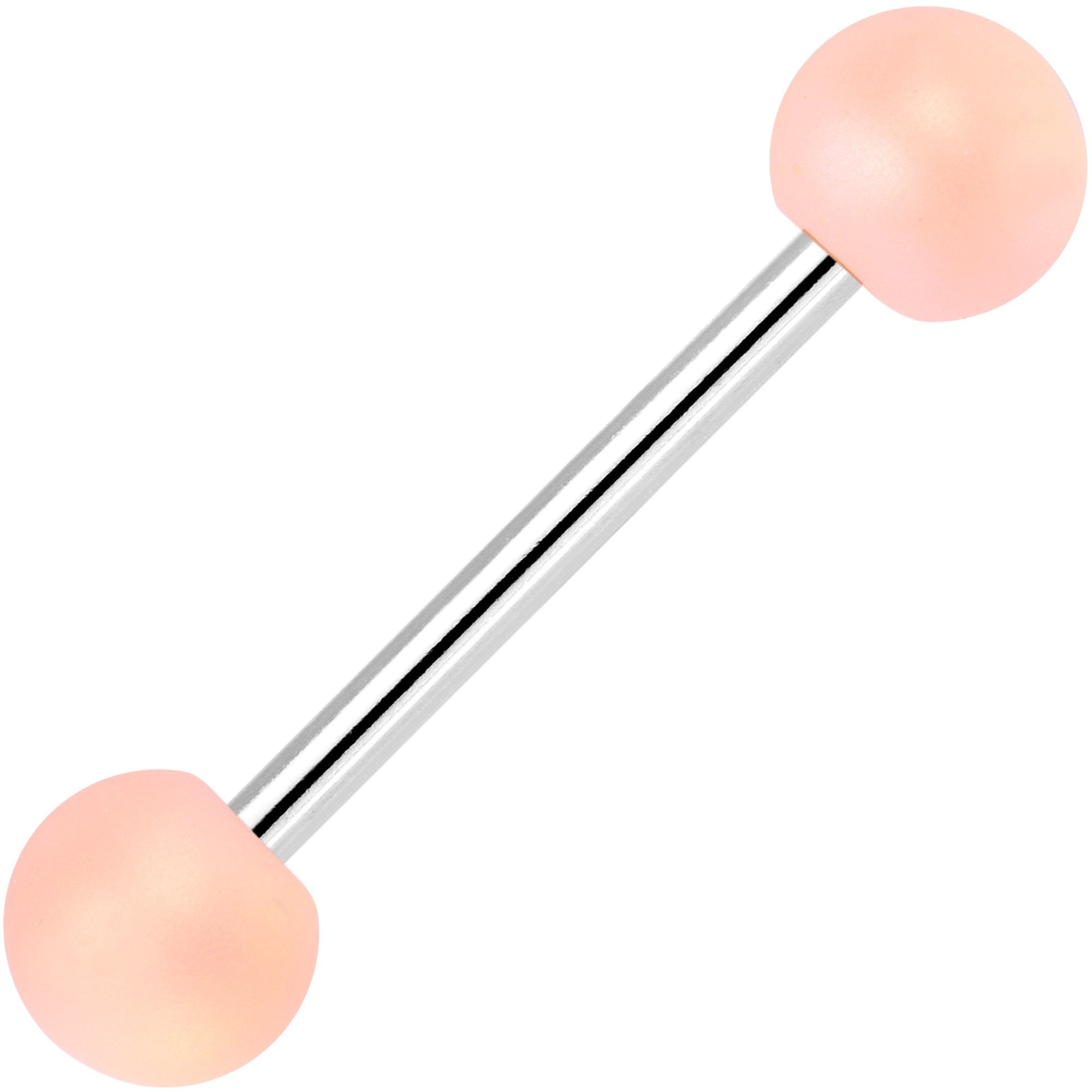 Peach Matte Finish Ball End Barbell Tongue Ring