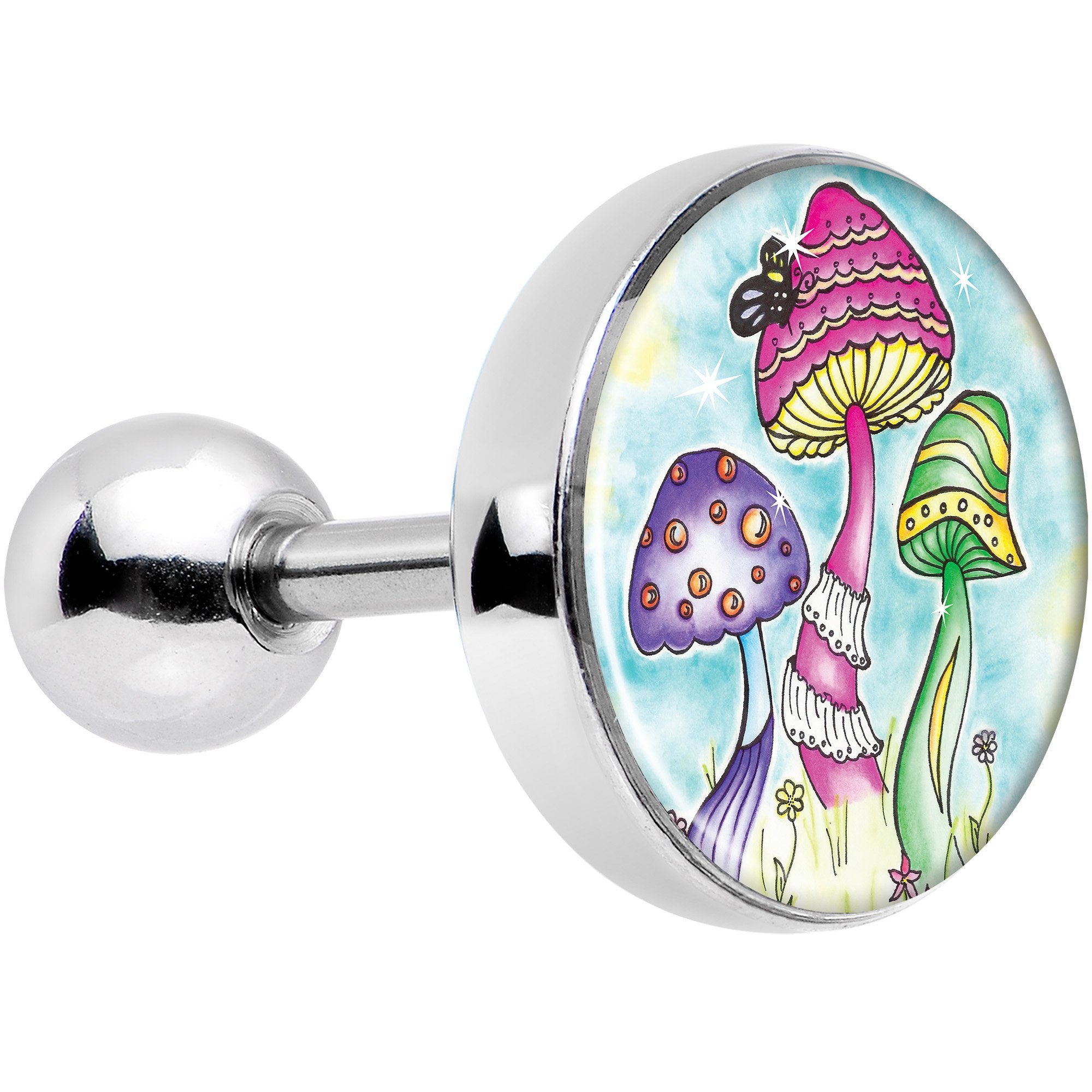 Psychedelic Magic Mushrooms Tragus Cartilage Earring