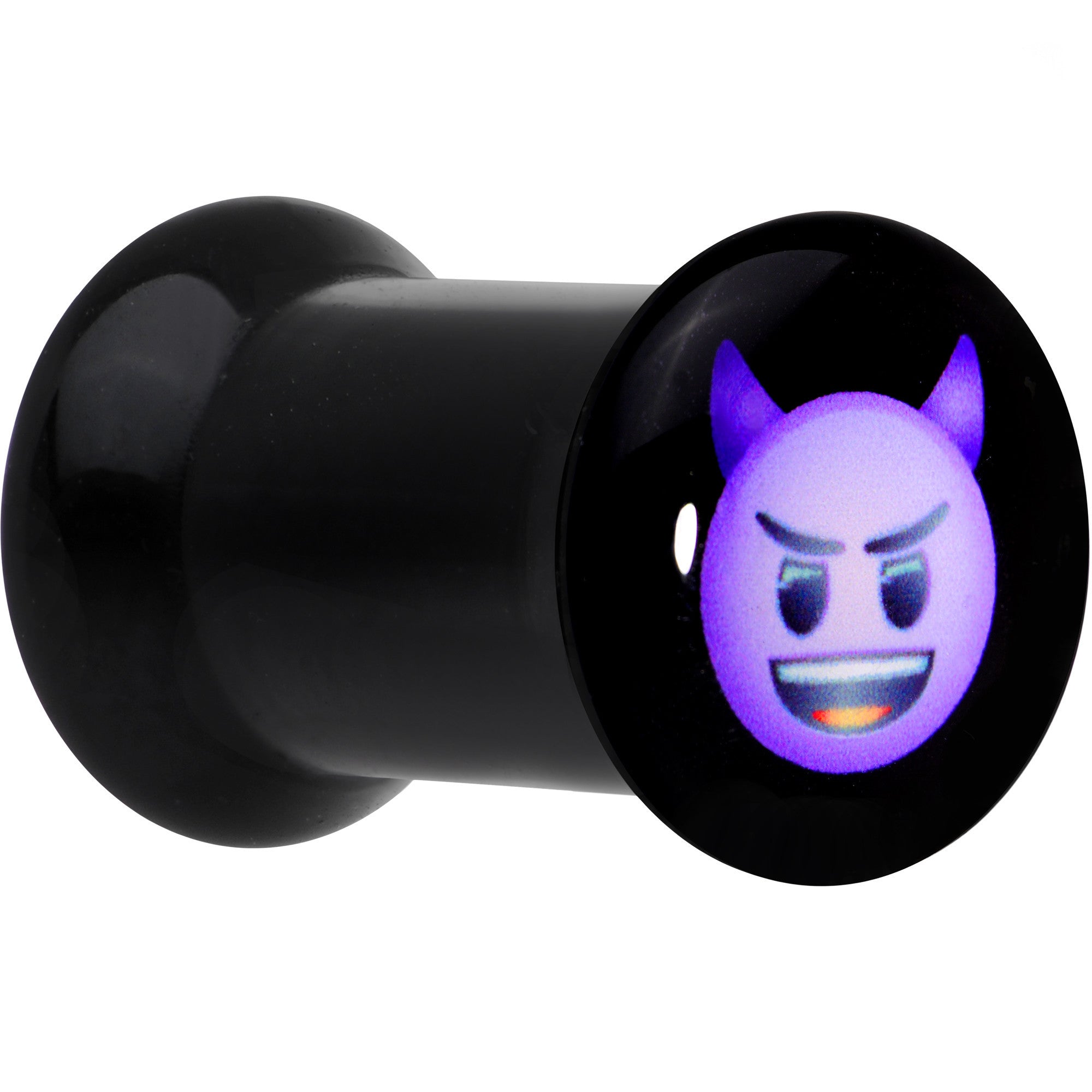 2 Gauge Licensed Purple Devil emoji Acrylic Double Flare Plug Set