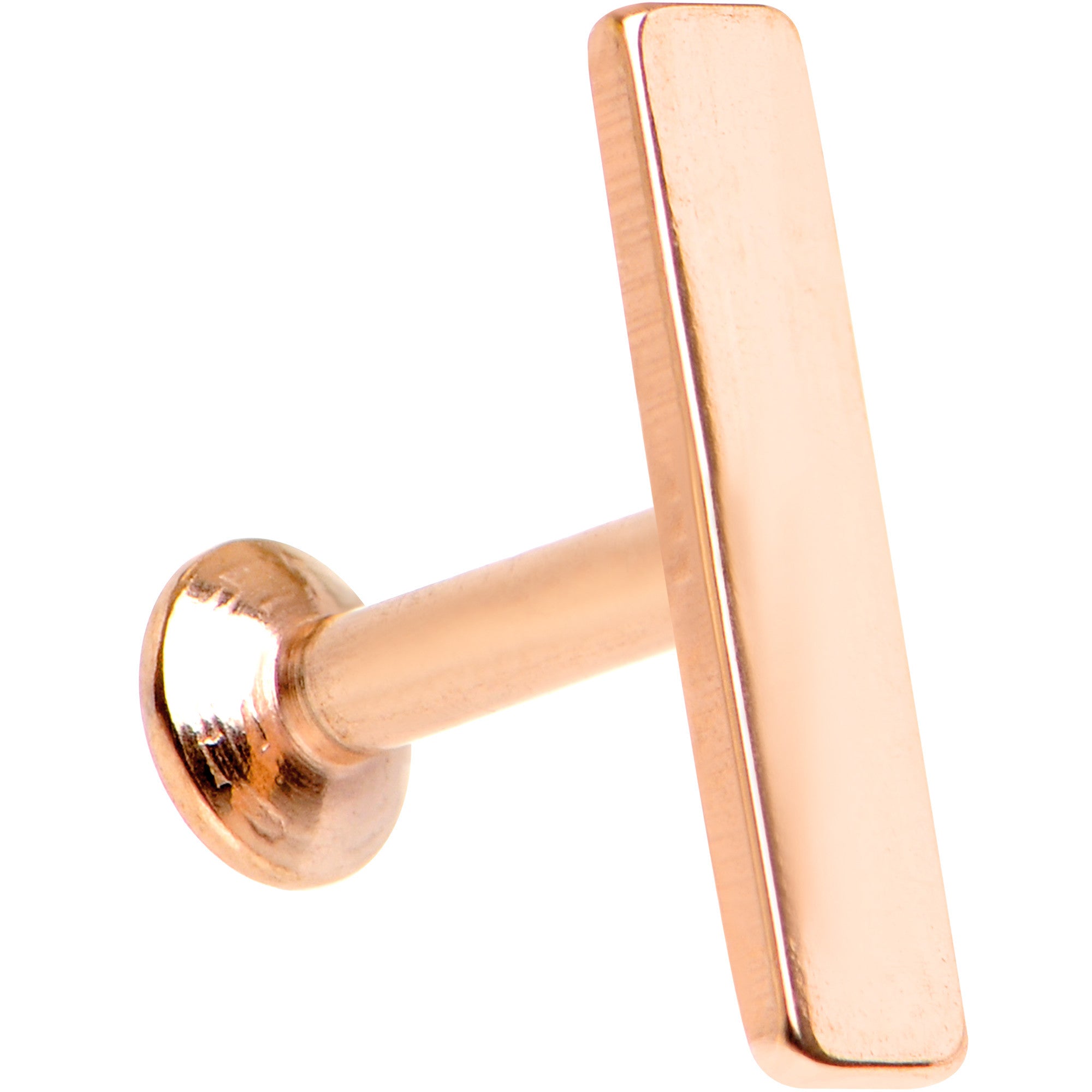 3/16 9mm Rose Gold IP Steel Rectangle Internal Thread Daith Cartilage Tragus