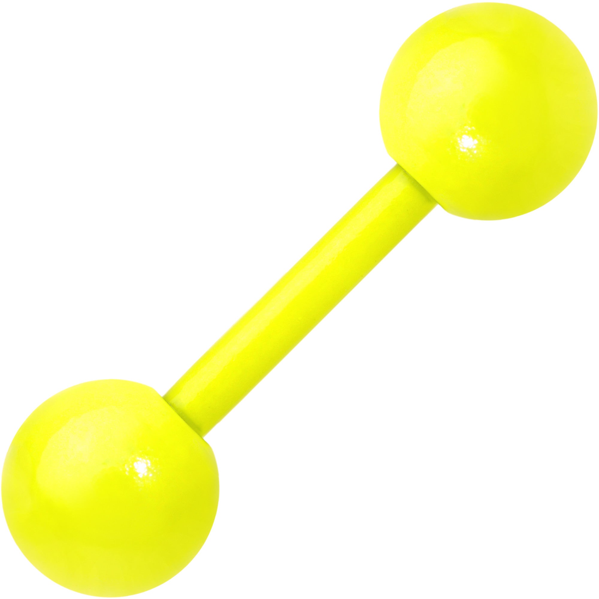 14 Gauge 9mm Yellow Acrylic Over Steel 6mm Ball Straight Barbell