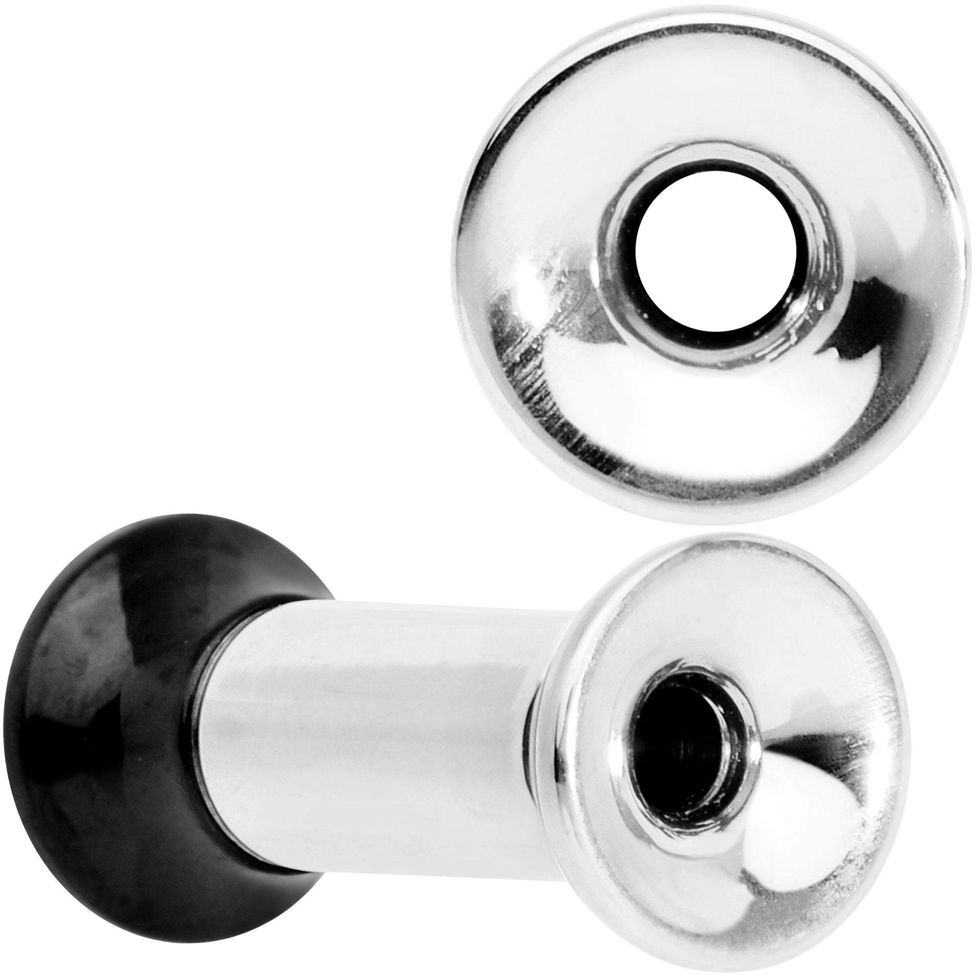 Steel Black Two Tone Screw Fit Tunnel Plug Set 3mm to 16mm