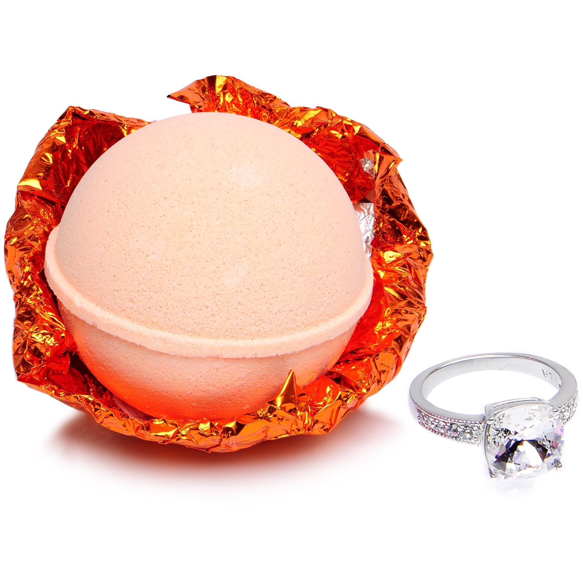 Tangerine Tango Bath Bomb with Jewelry Ring Inside