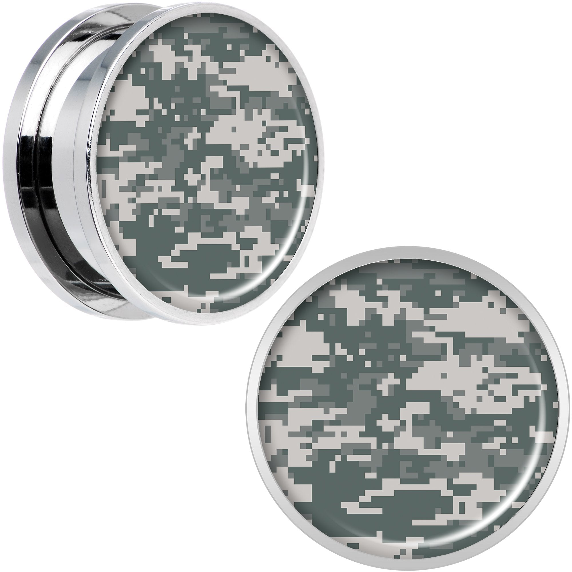 Digital Camo Print Steel Screw Fit Plug Set 20mm