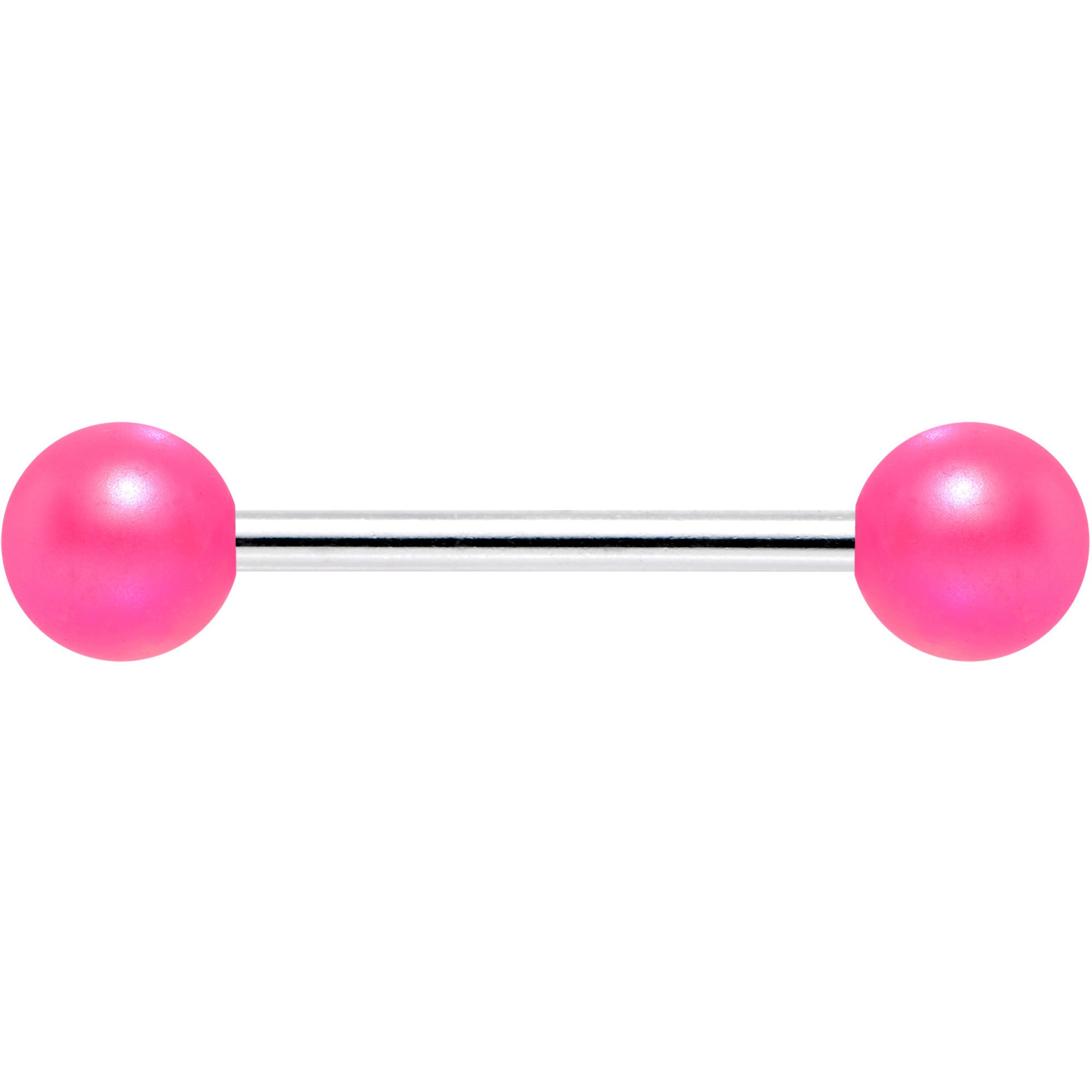 Matte Iridescent Neon Pink 6mm Acrylic Ball Barbell Tongue Ring