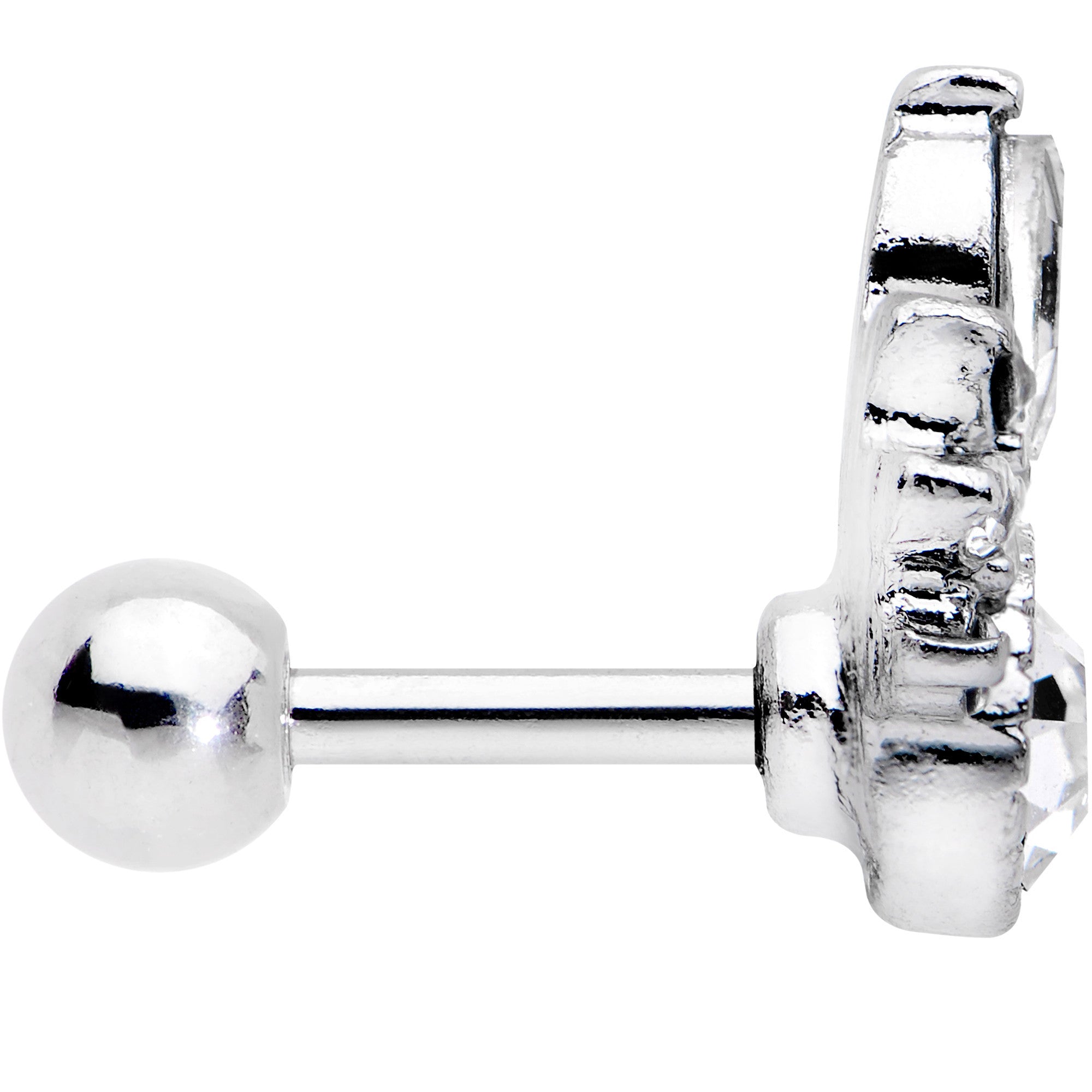 16 Gauge 1/4 Clear Gem Cocktail Party Tragus Cartilage Earring