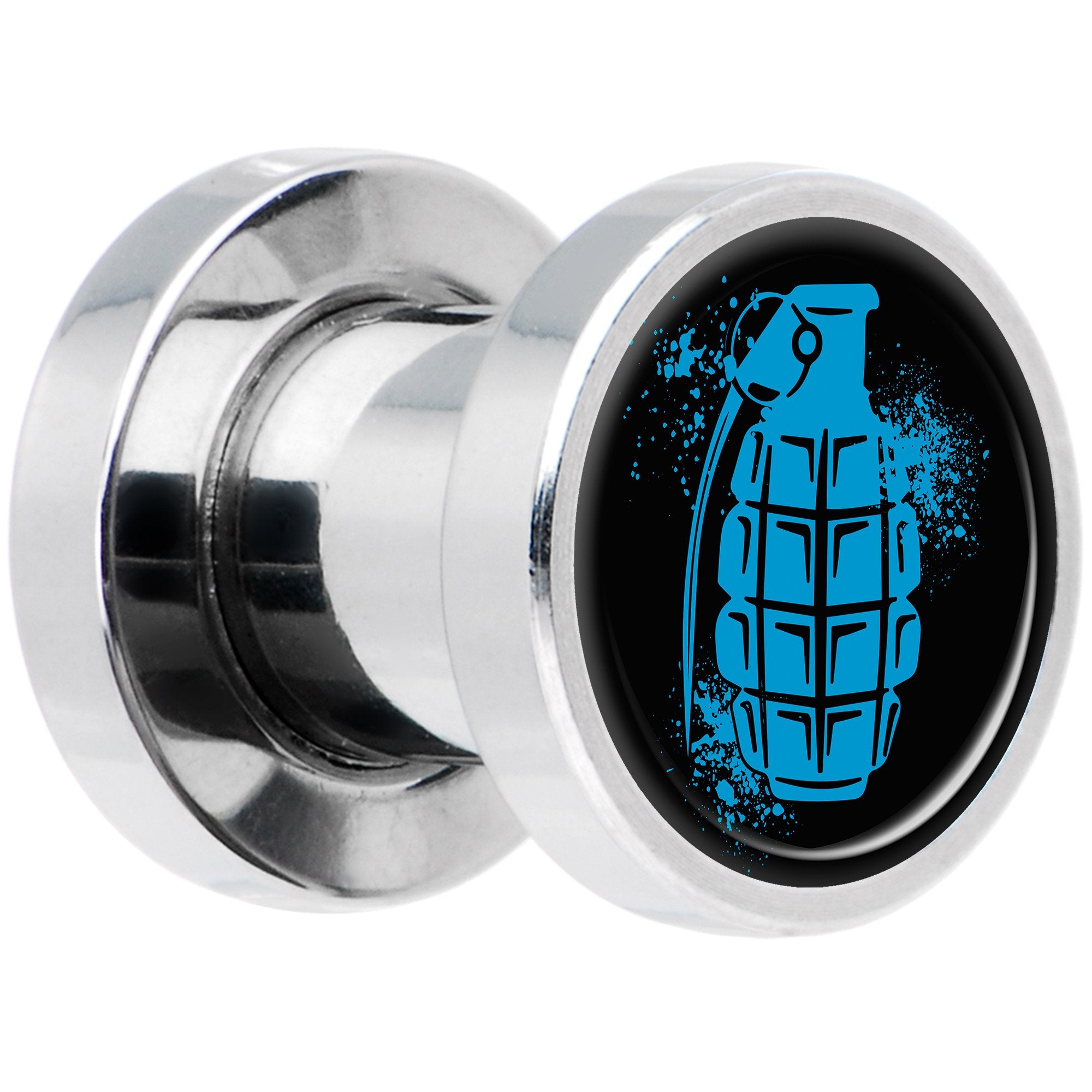 Blue Grenade Steel Screw Fit Plug Set 2 Gauge