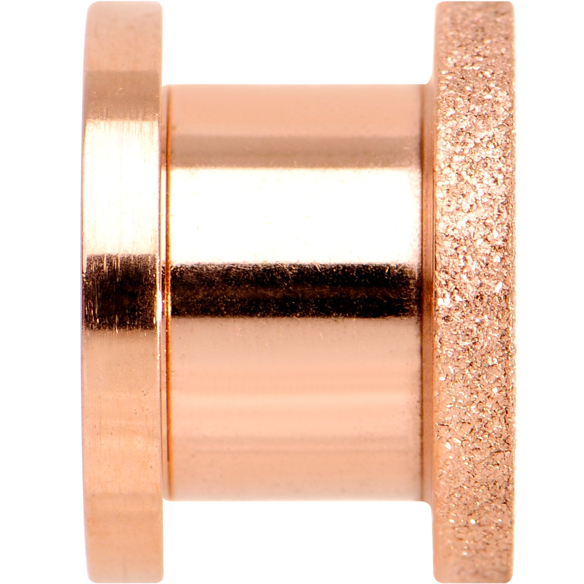 Rose Gold PVD Sandblasted Screw Fit Tunnel Plug Set 5mm to 16mm