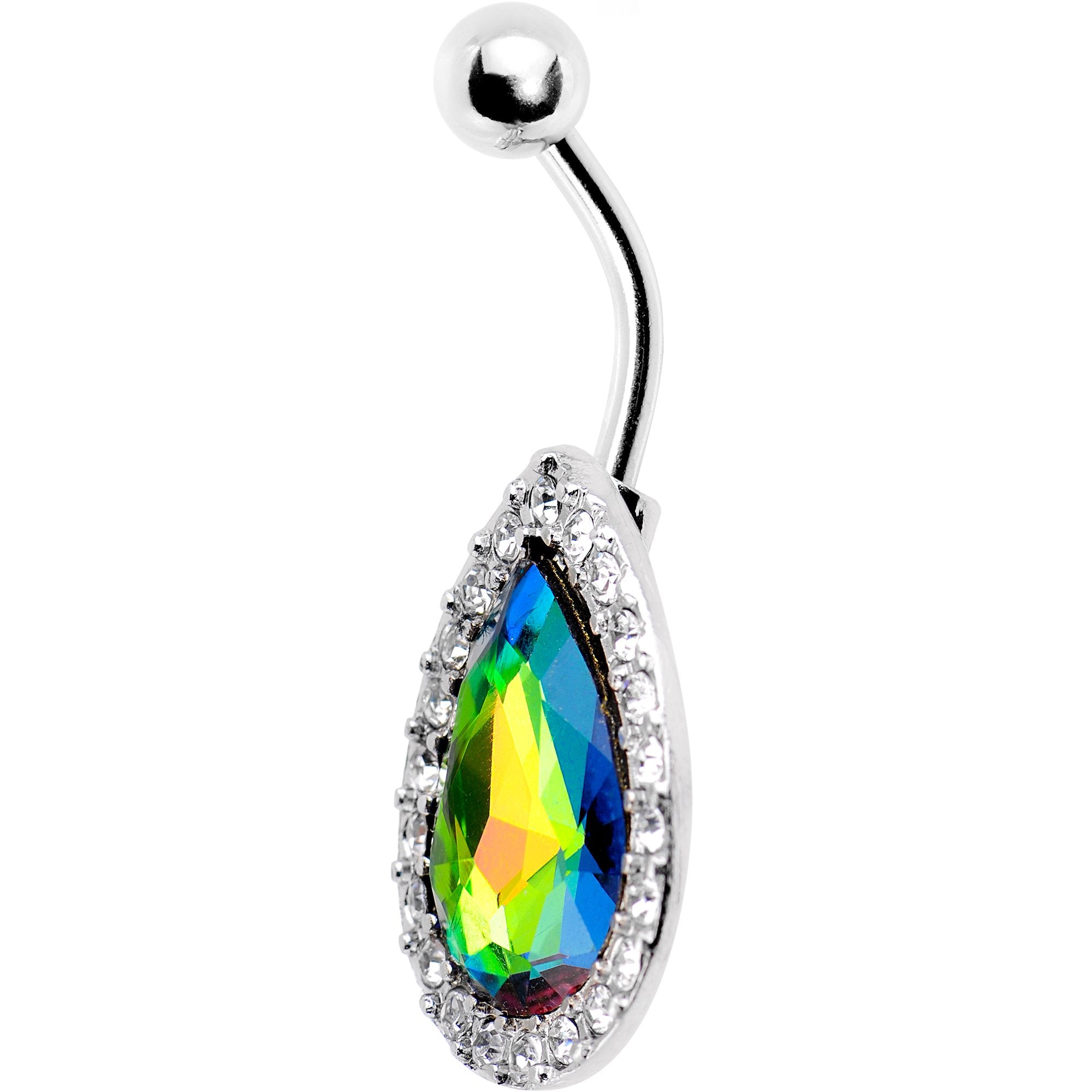 Clear Aurora Gem Glamour Girl Belly Ring