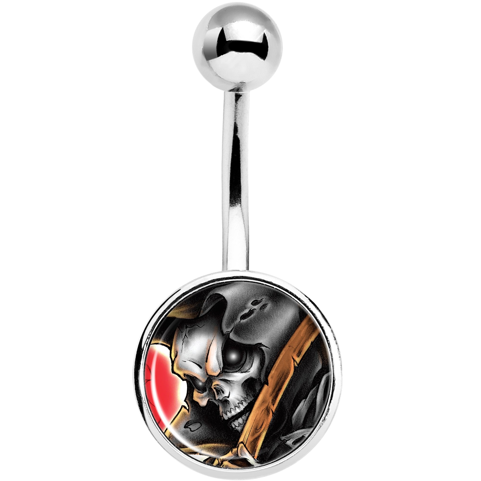 Wake the Dead Grim Reaper Halloween Belly Ring