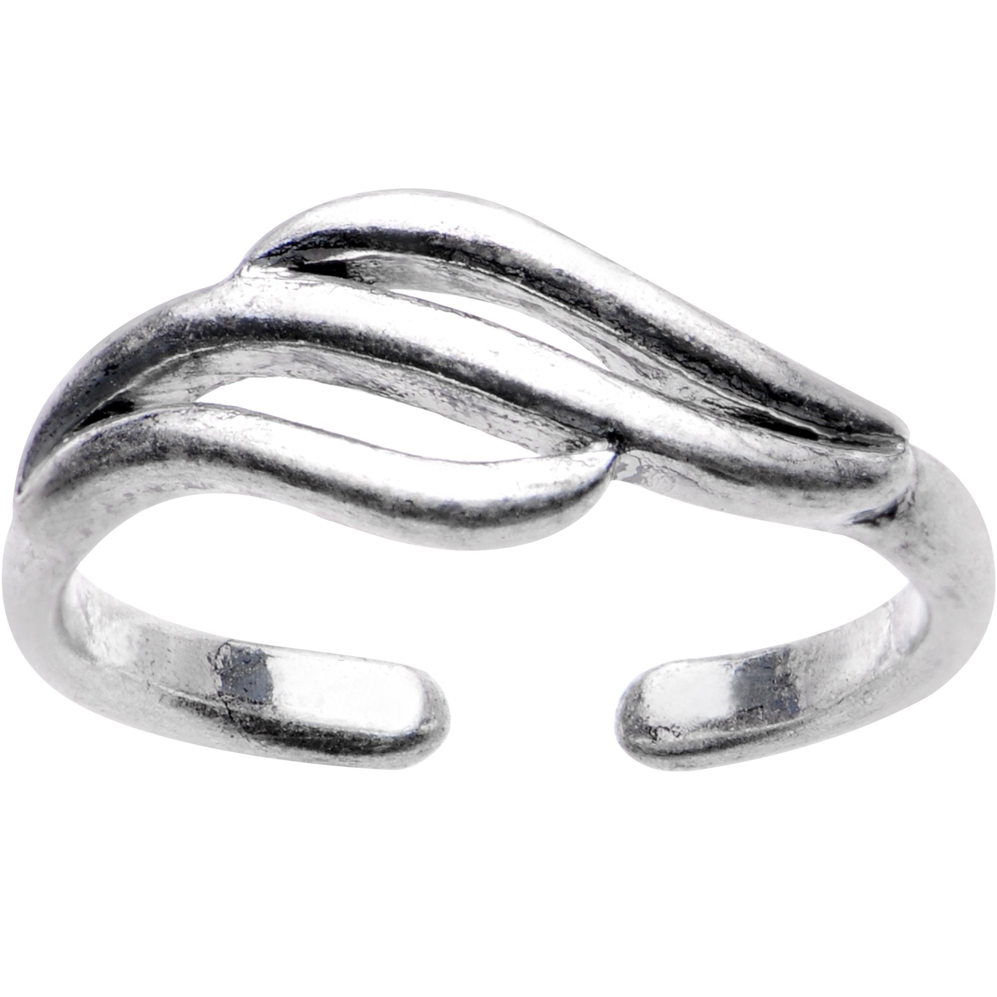 Silver Plated Leaves in the Wind Toe Ring