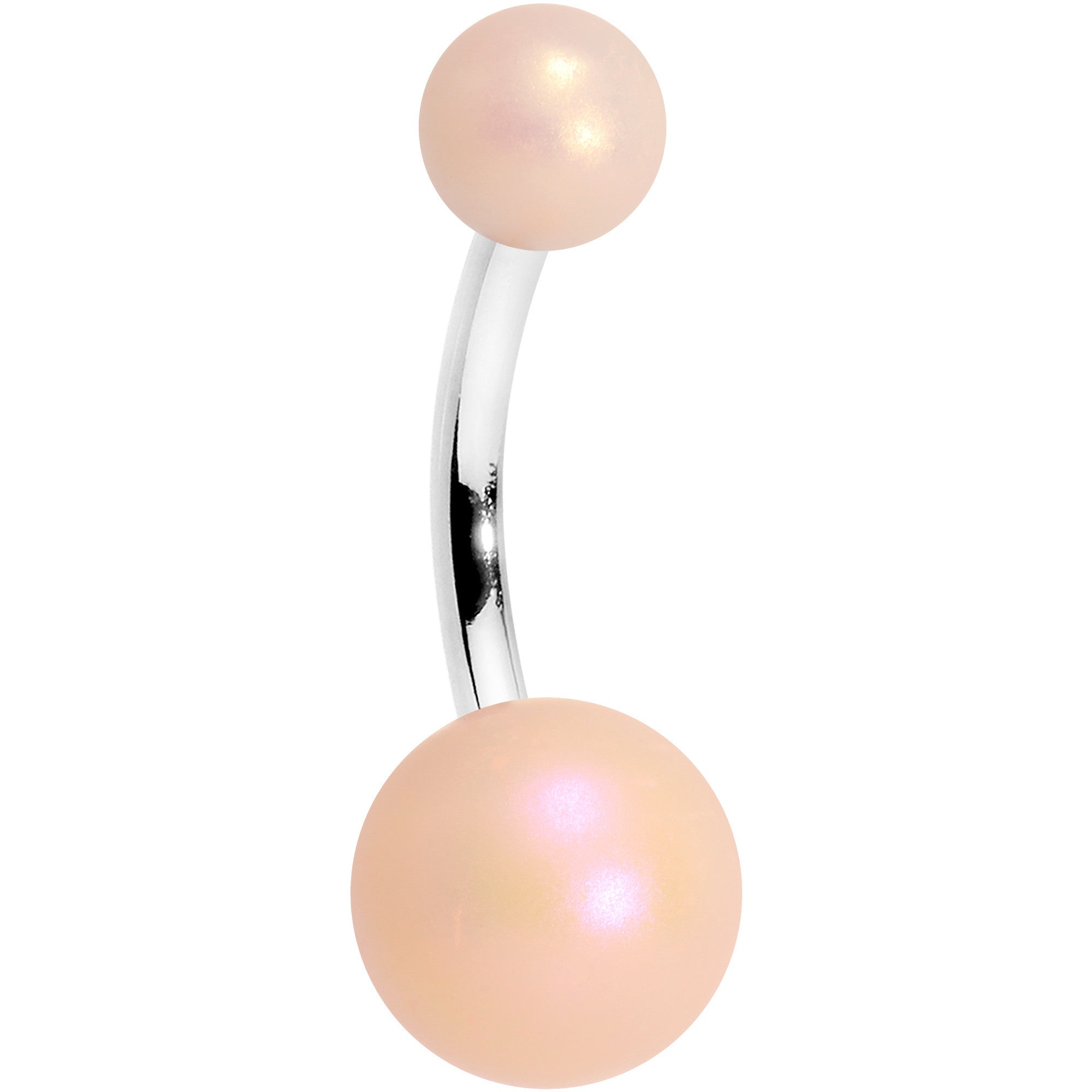 Peach Matte Finish Acrylic Ball Belly Ring