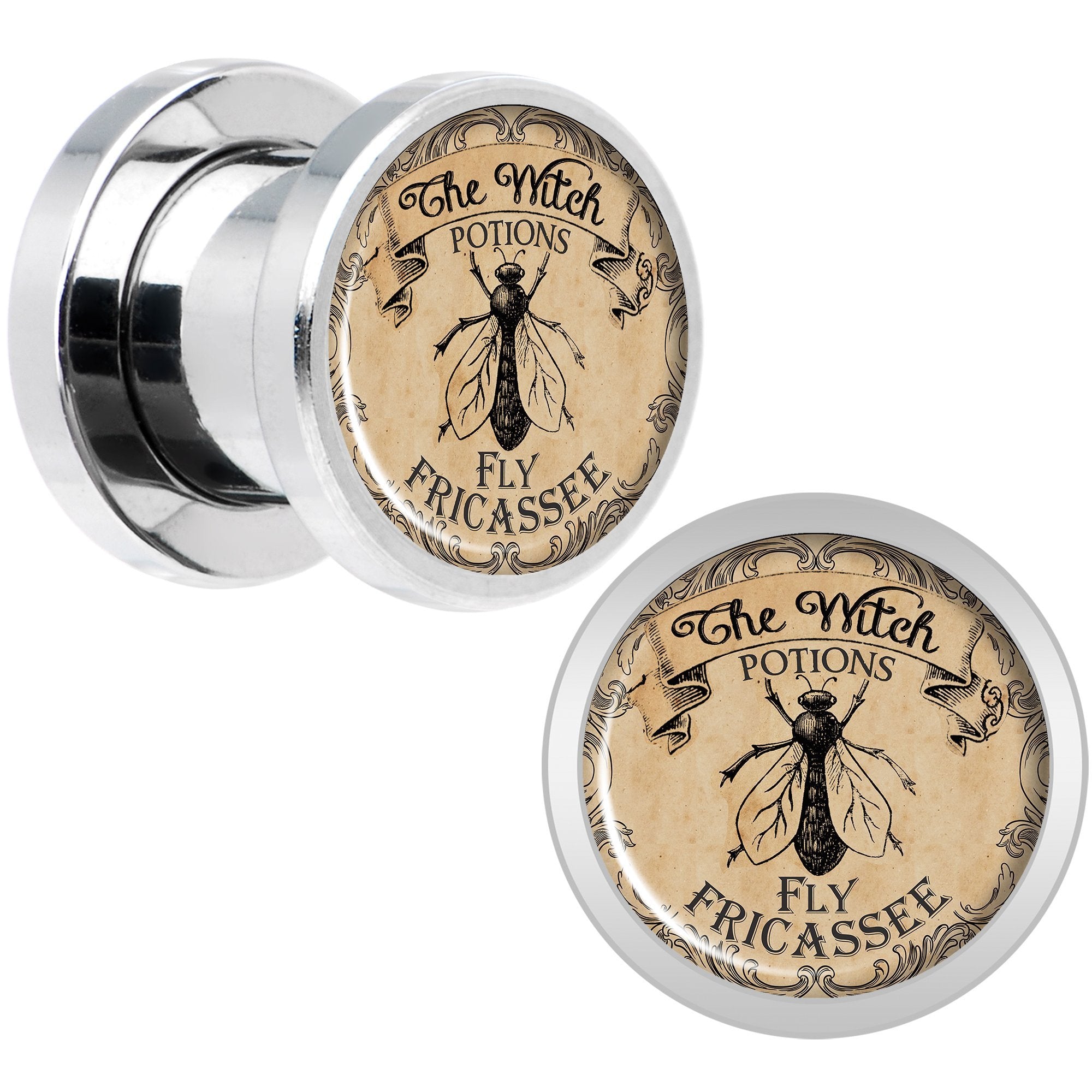 Witches Brew Fly Fricassee Halloween Plug Set  0 Gauge to 20mm