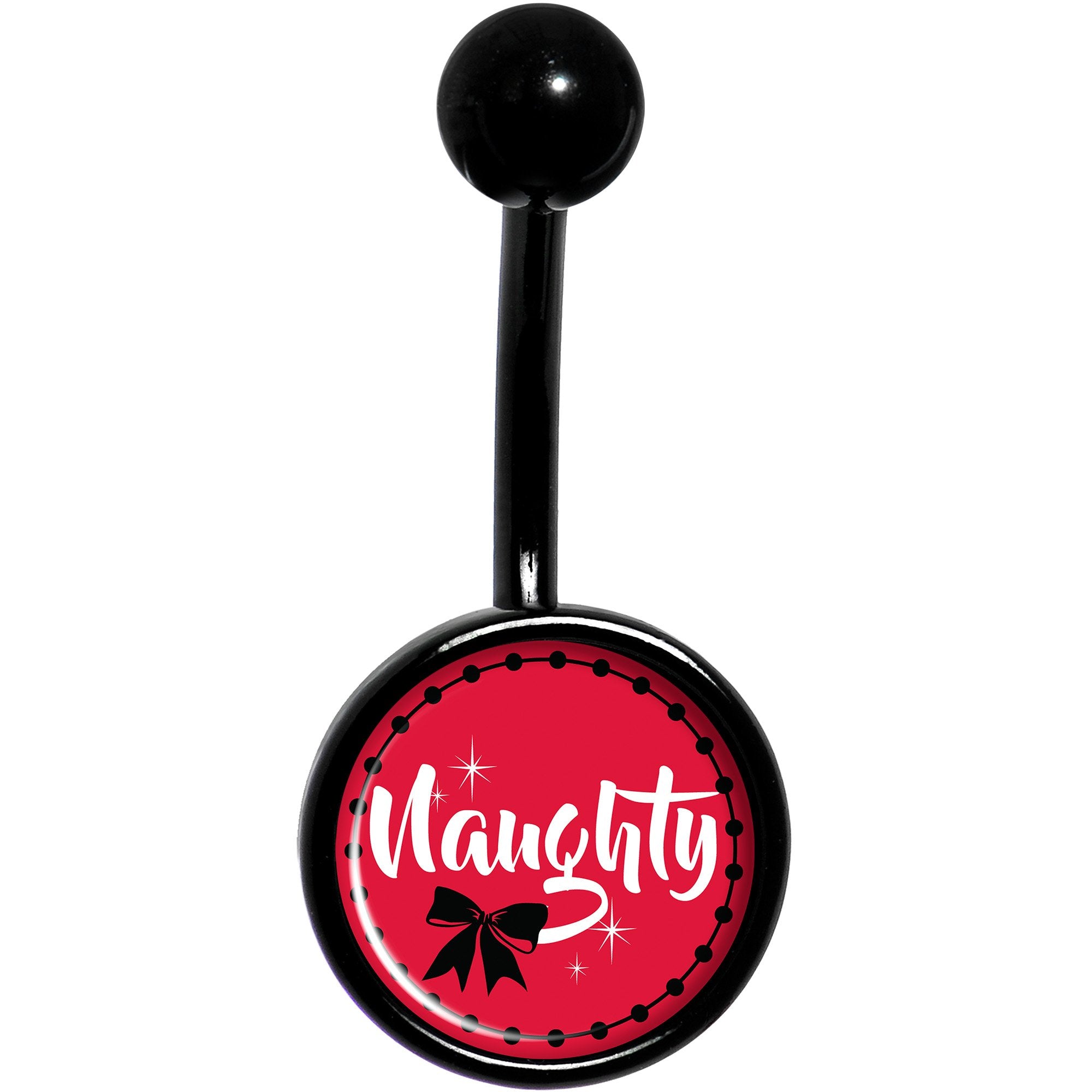 Naughty Holiday Black Belly Ring