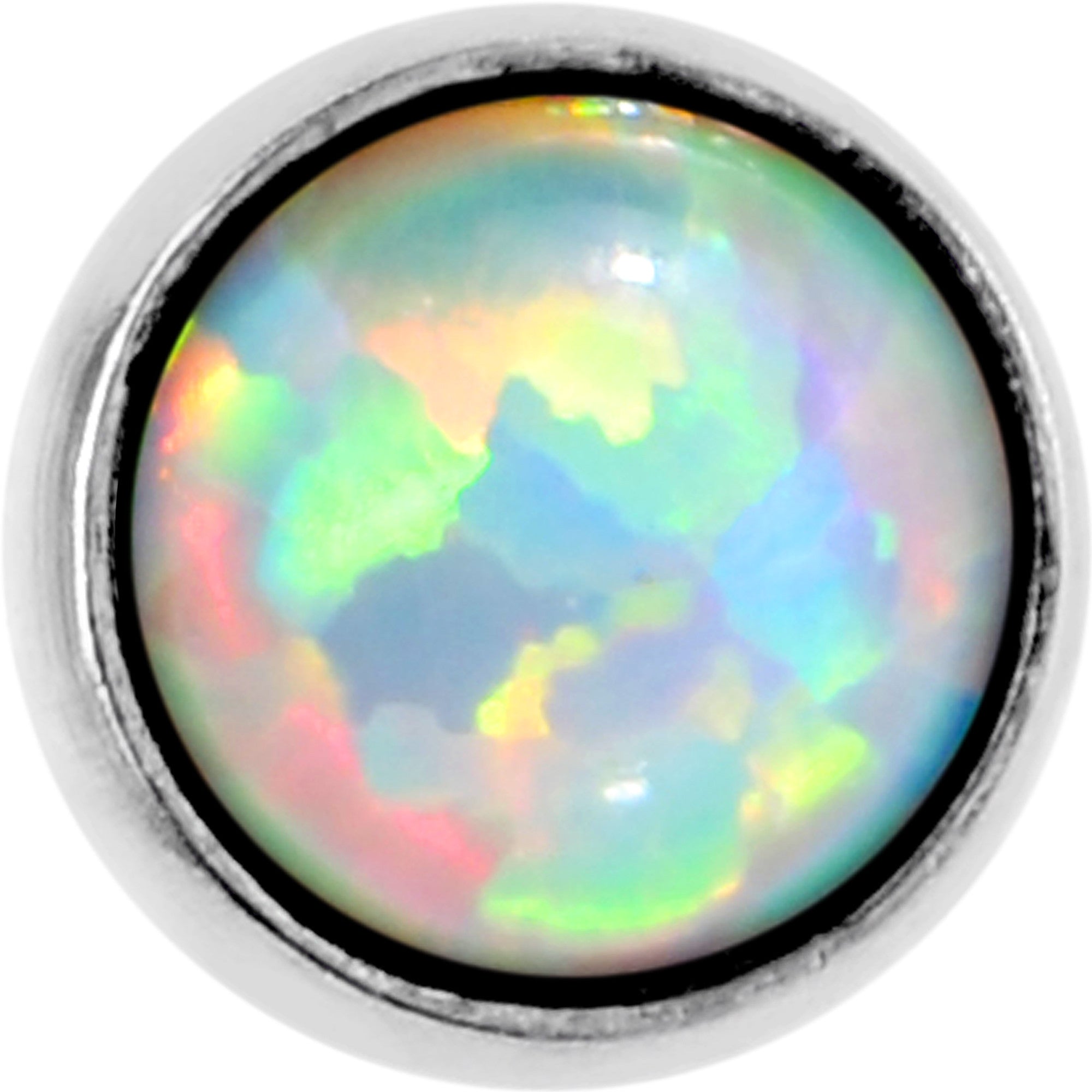 5/16 White Synthetic Opal Internally Threaded Daith Cartilage Tragus