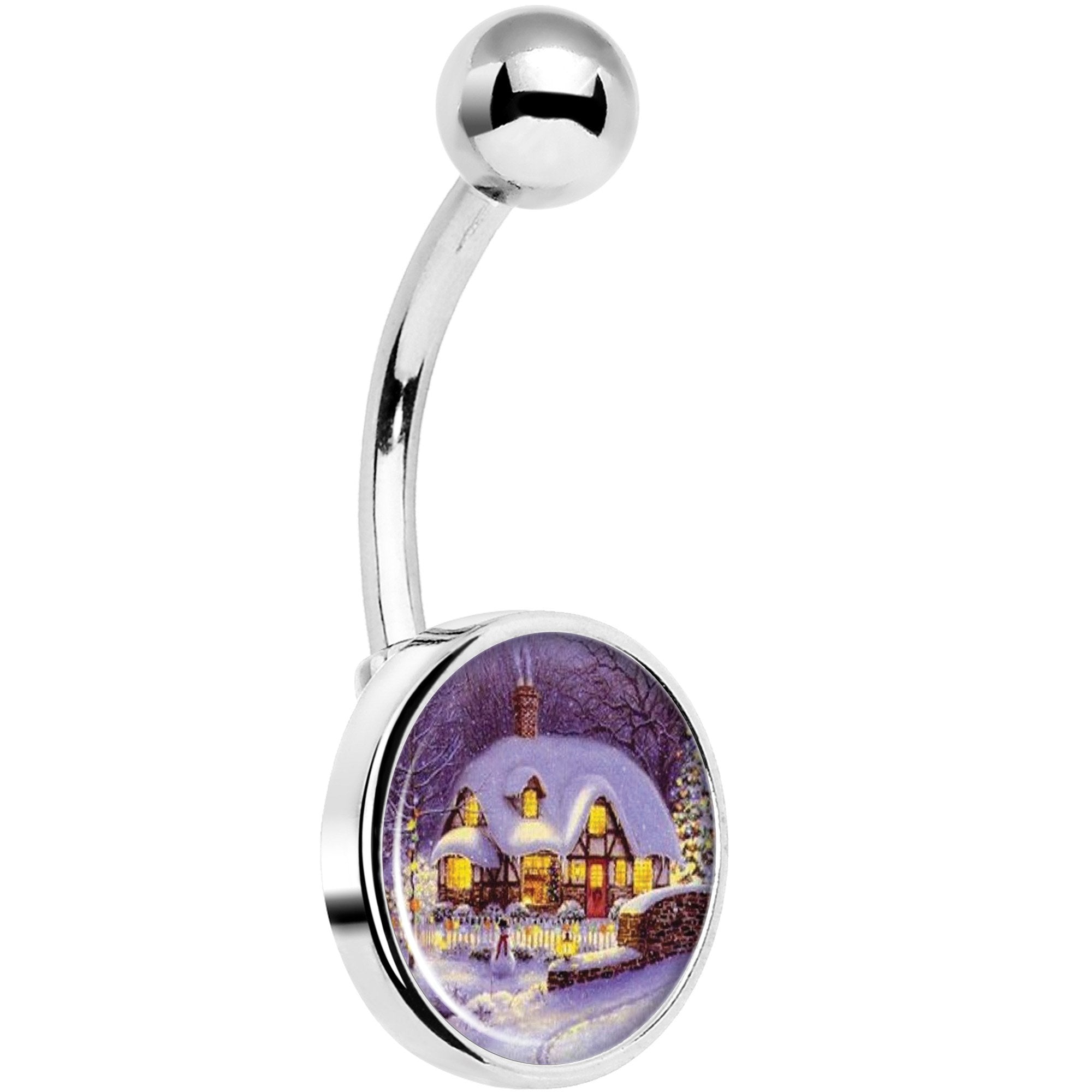 Advent Christmas Village Belly Ring