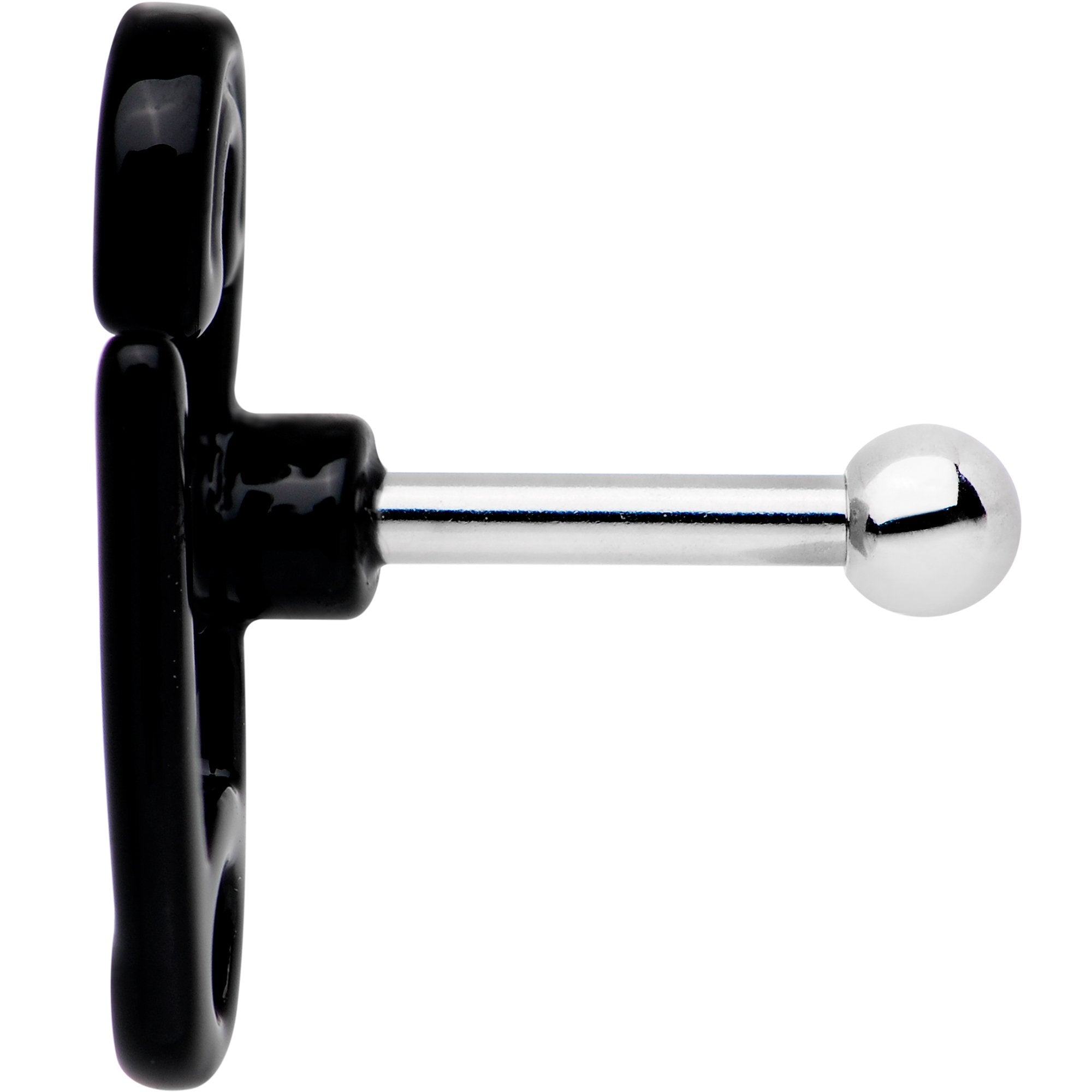 16 Gauge 1/4 Black PVD Open Safety Pin Tragus Cartilage Earring