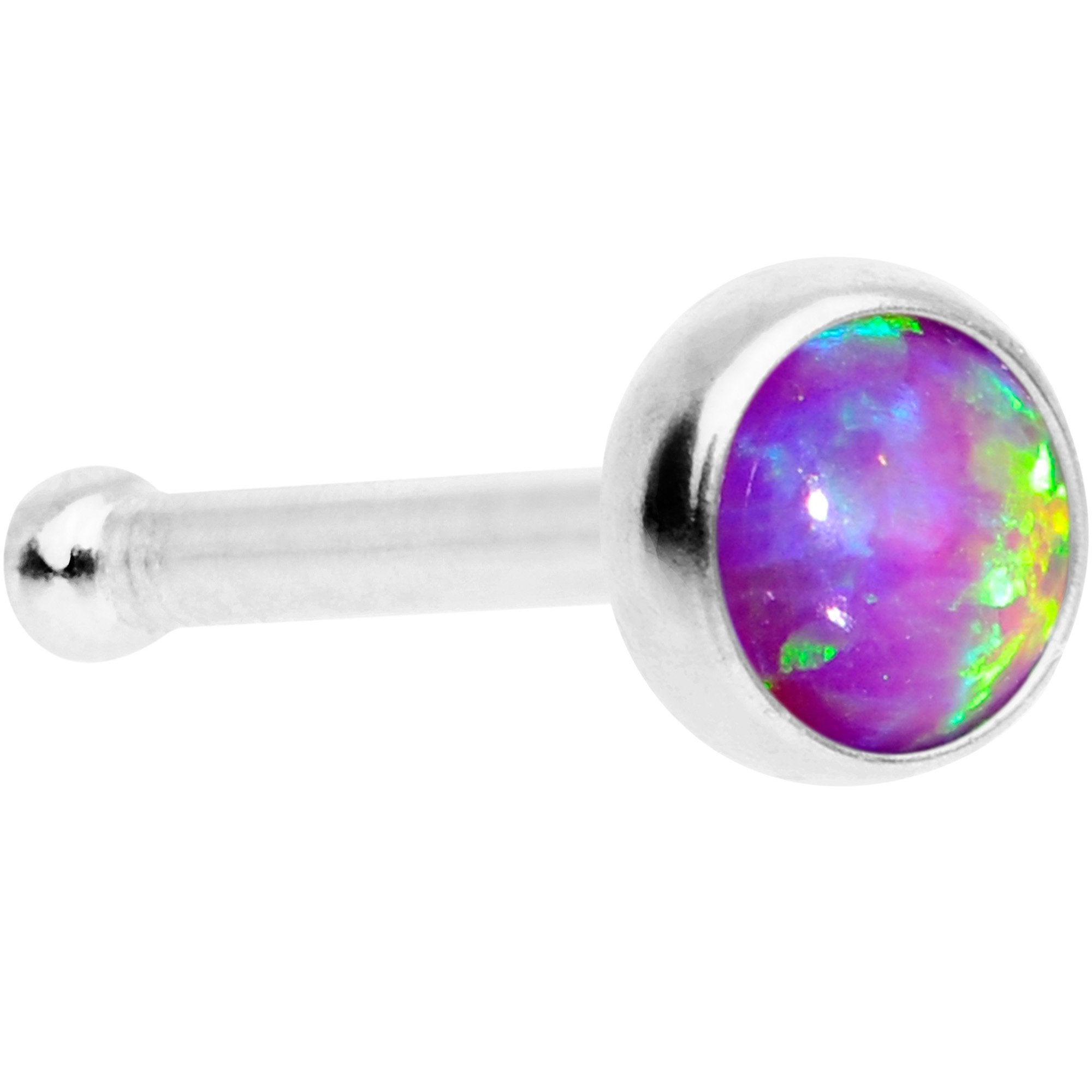 Purple 3mm Synthetic Opal Press Fit Nose Bone