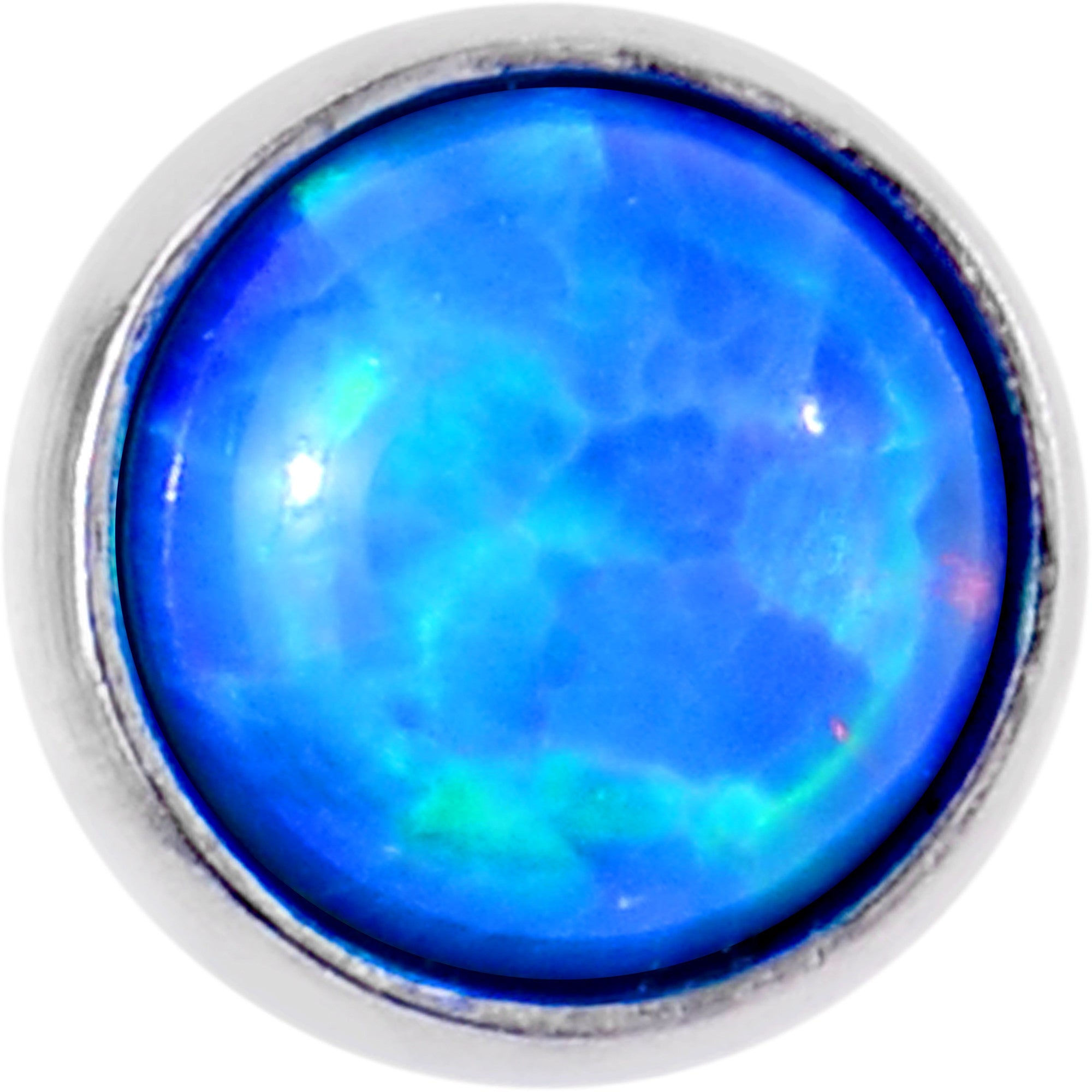 5/16 Blue Synthetic Opal Internally Threaded Daith Cartilage Tragus