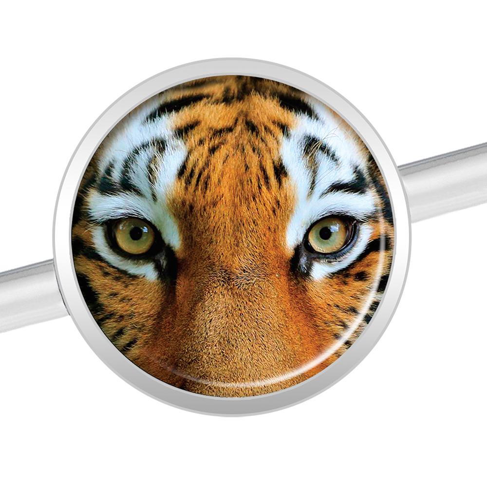 14 Gauge Full Color Tiger Eyes Industrial Barbell 37mm