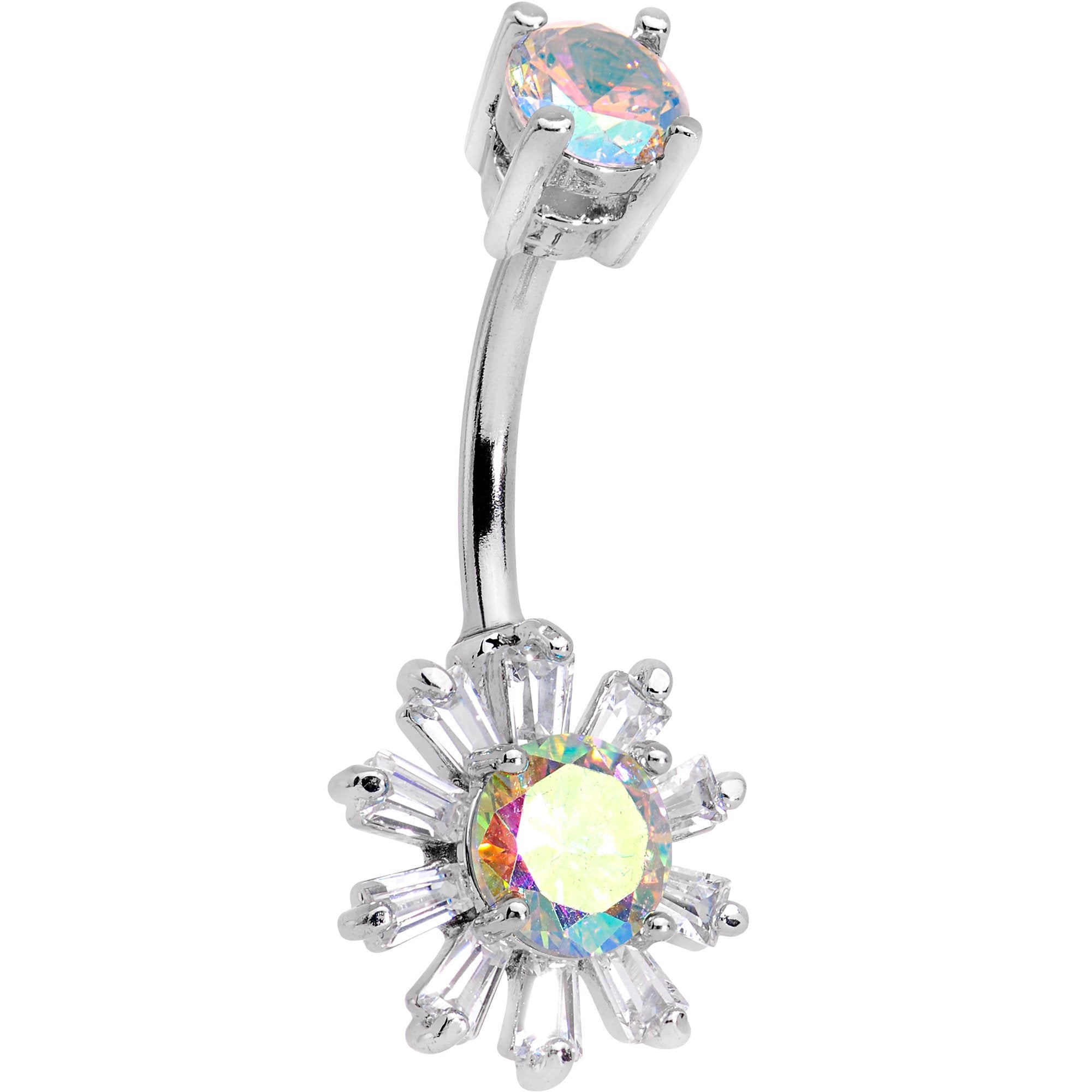 Aurora Gem Sunflower Burst Belly Ring