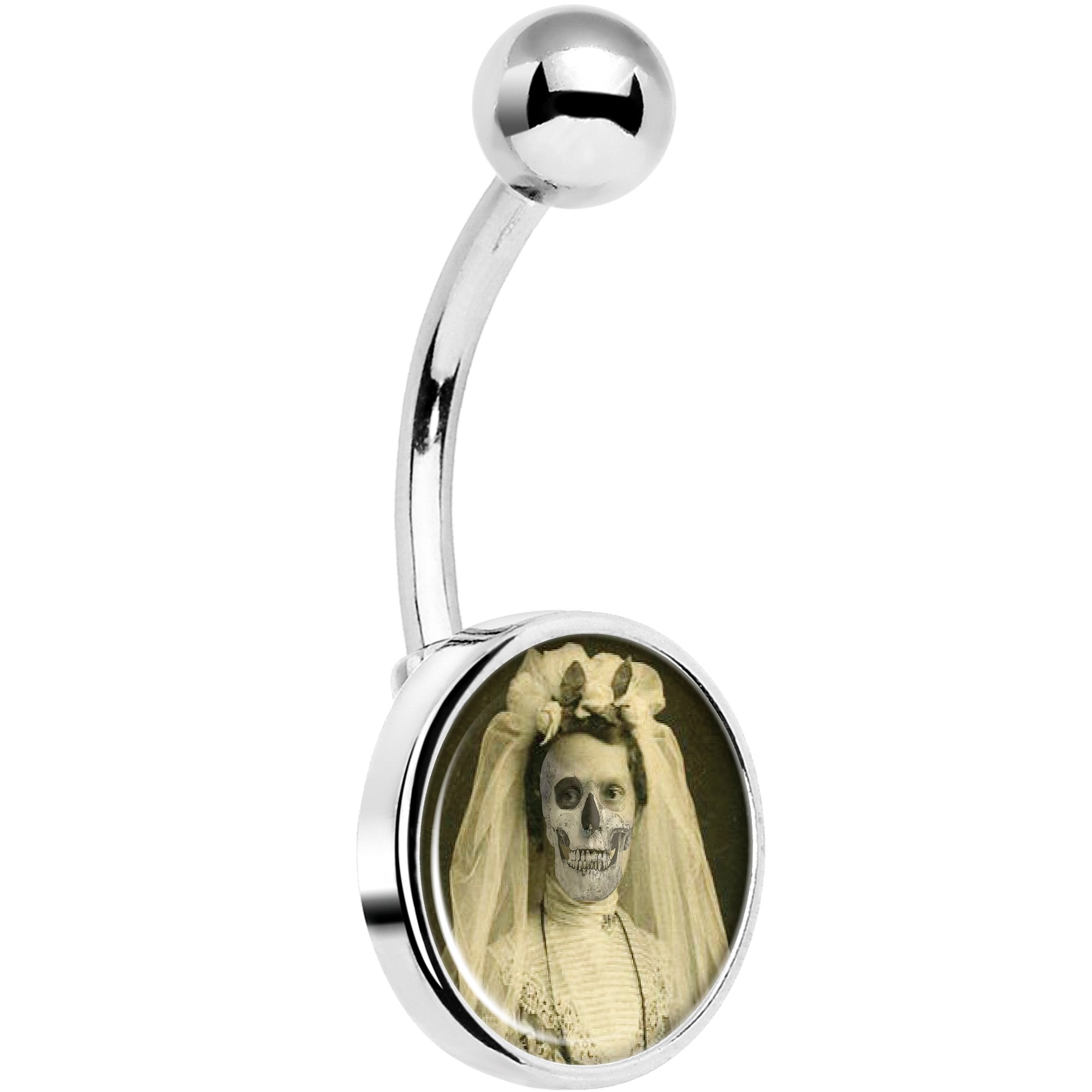 Skeleton Bride Halloween Belly Ring