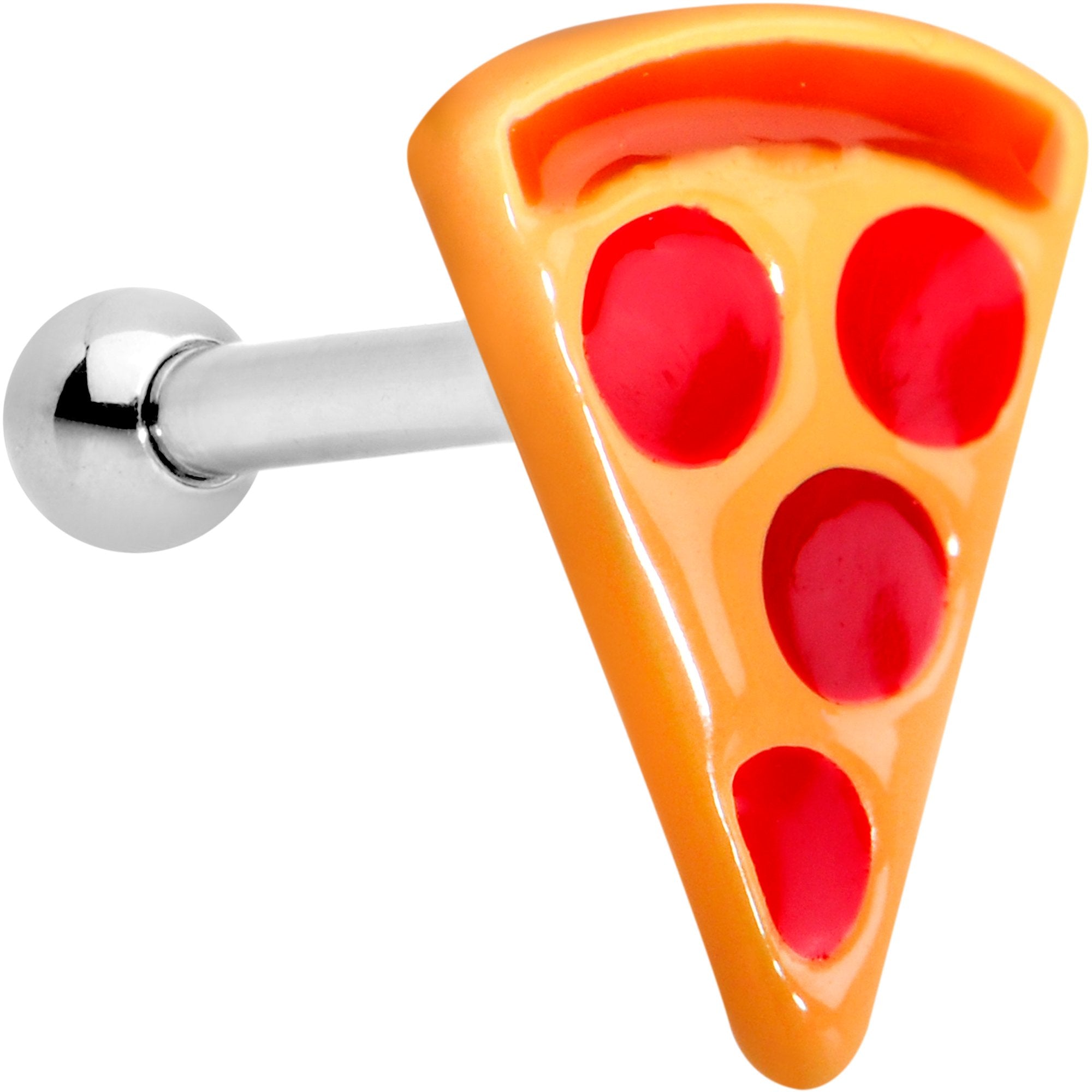 16 Gauge 1/4 Yummy Pepperoni Pizza Tragus Cartilage Earring