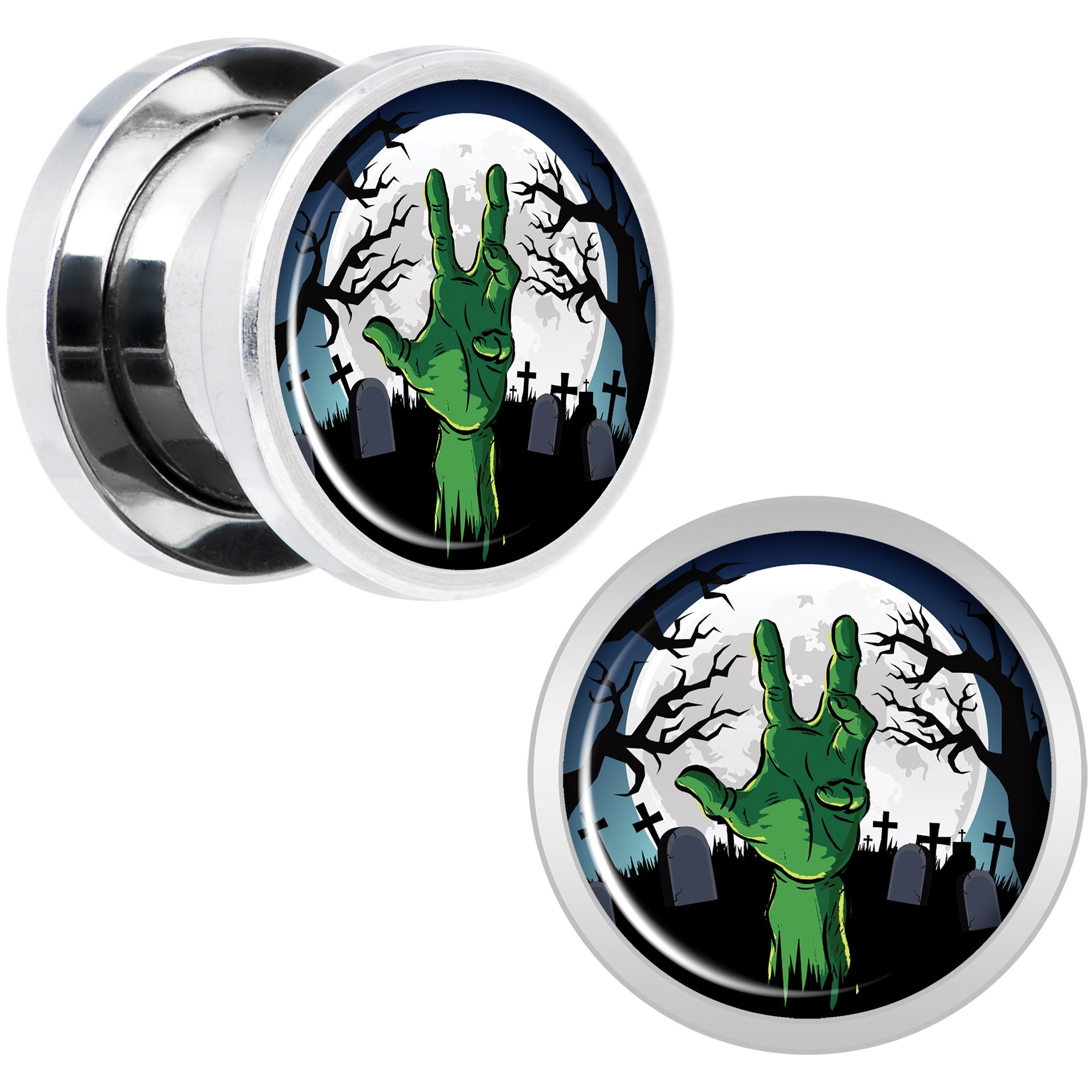 Cemetery Zombie Hand Halloween Plug Set 00 Gauge