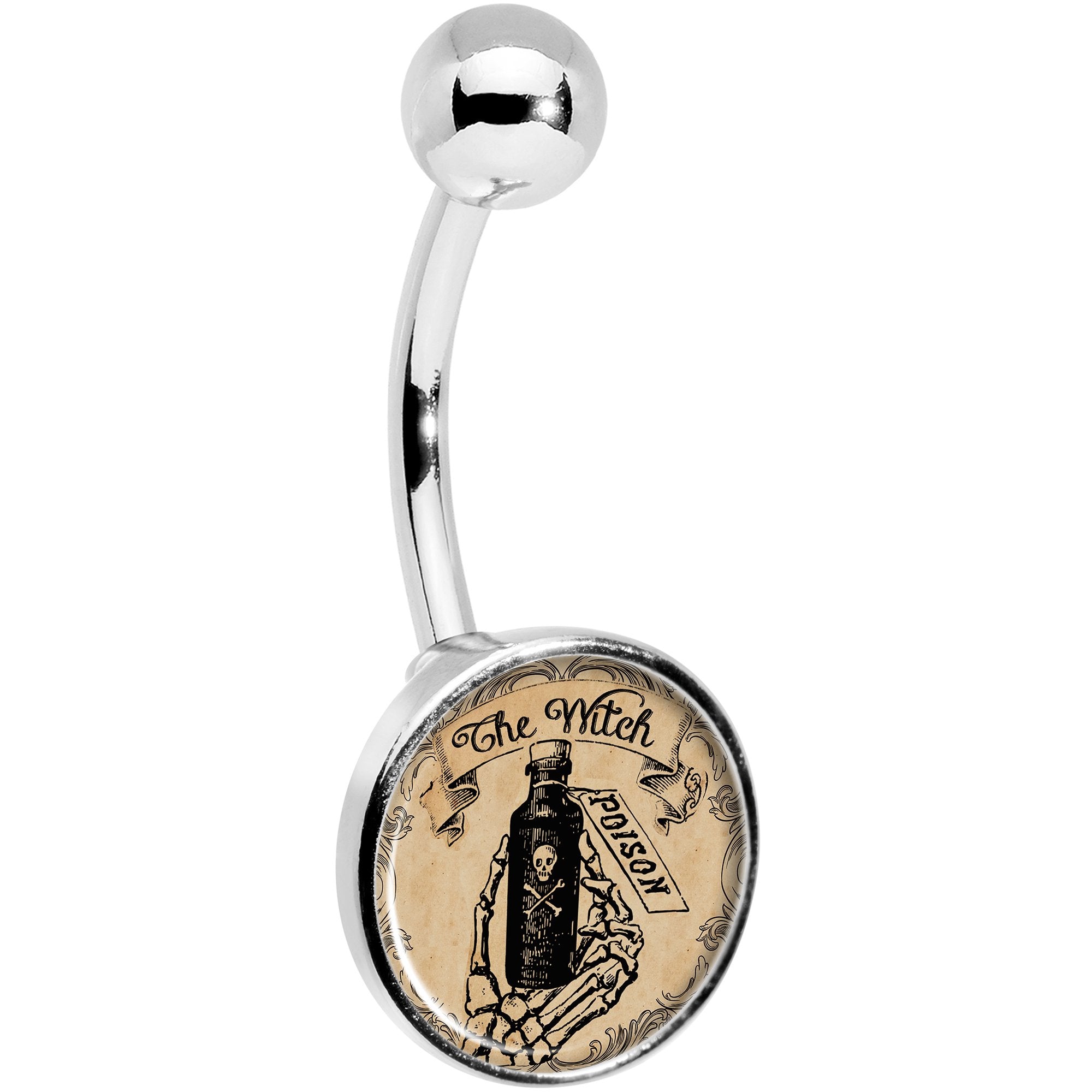 Witches Brew Poison Potion Halloween Belly Ring