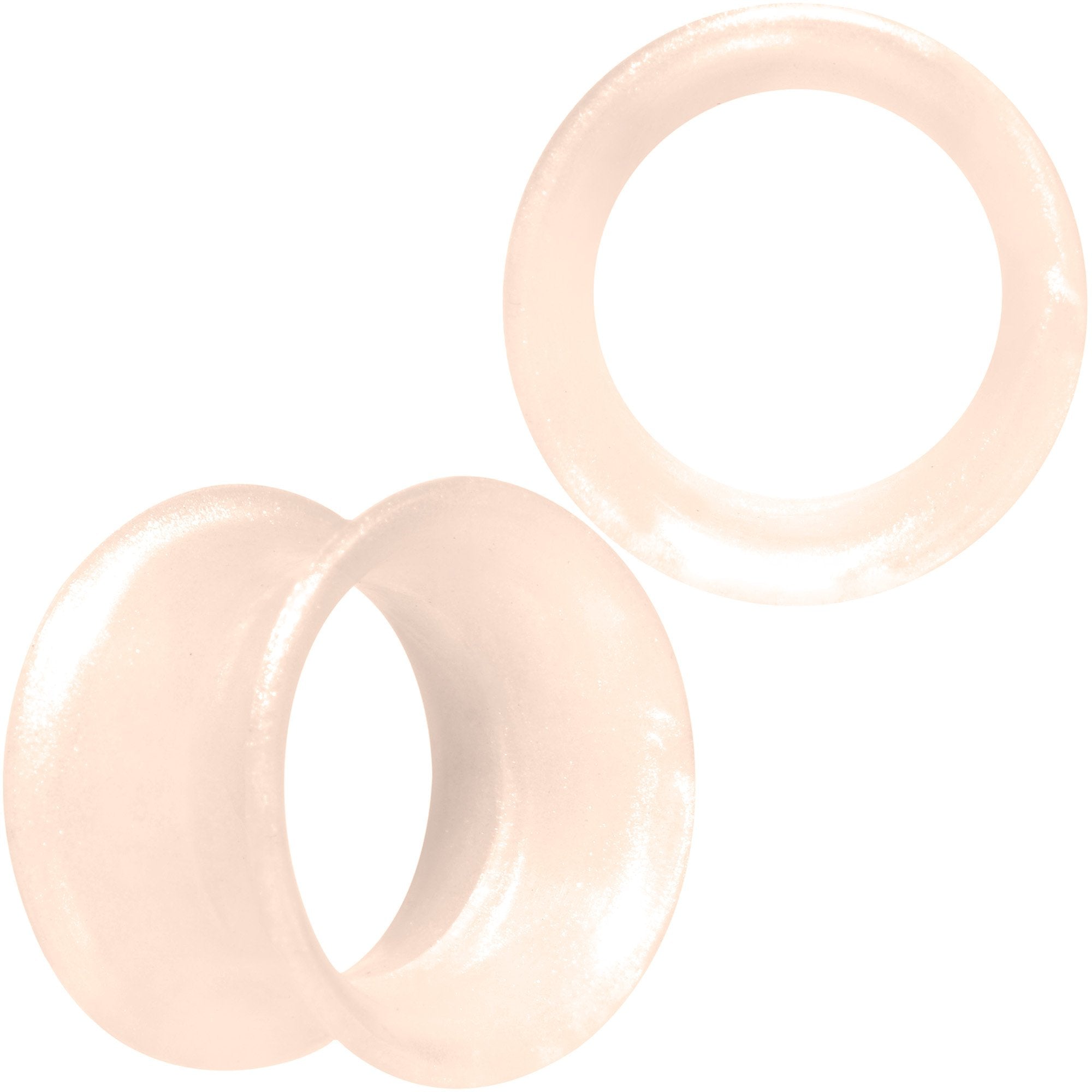 Thin Flexible Peach Silicone Tunnel Plug Set 11mm to 25mm