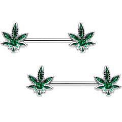 Pierce2GO 14G Nipple Piercing Surgical Stainless-Steel Set of 2 Barbell  Marijuana Weed Leaf and Lips Smoking Cute Nipple Rings Nipple Piercing  Jewelry