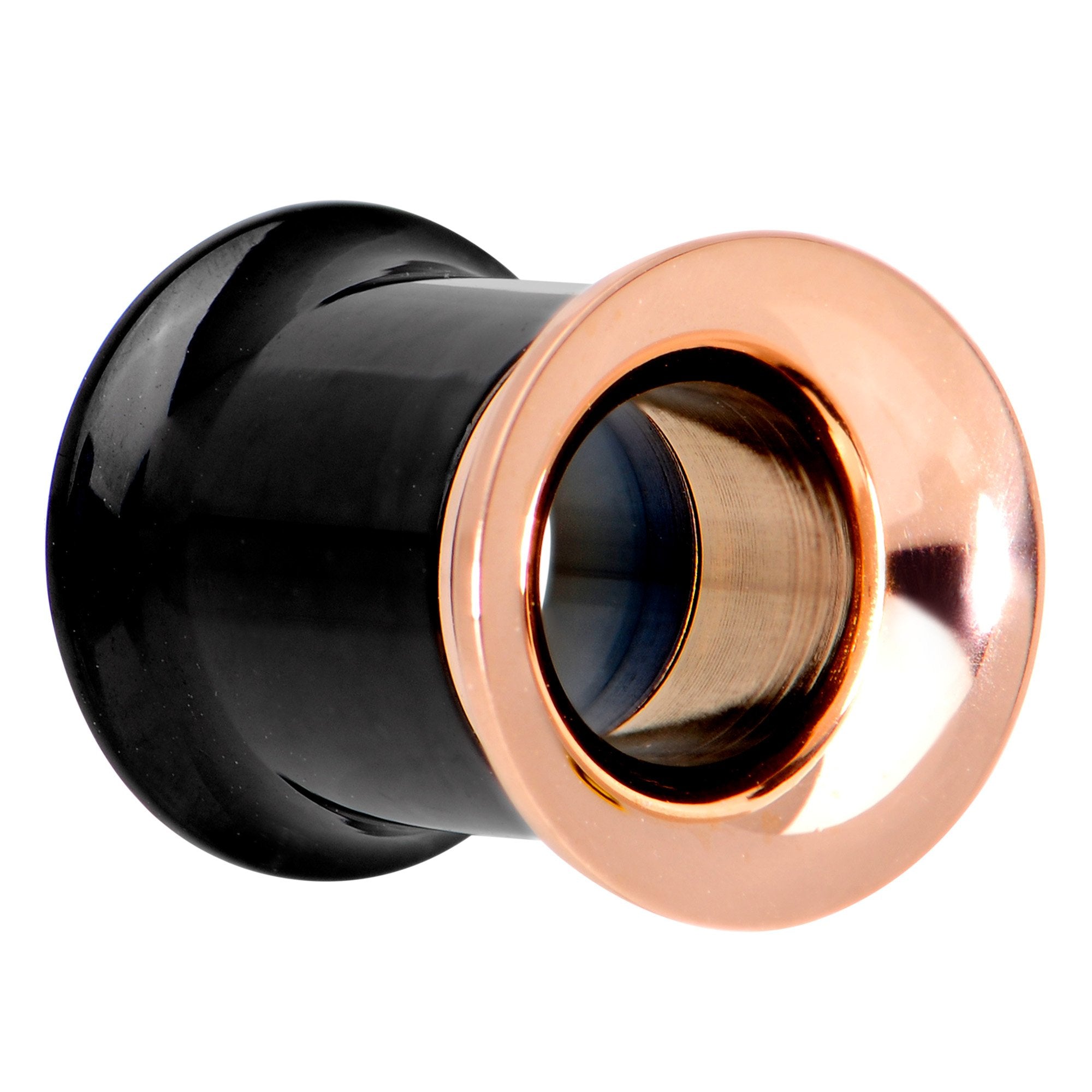 Black Rose Gold PVD Two Tone Screw Fit Tunnel Plug Set 3mm to 16mm