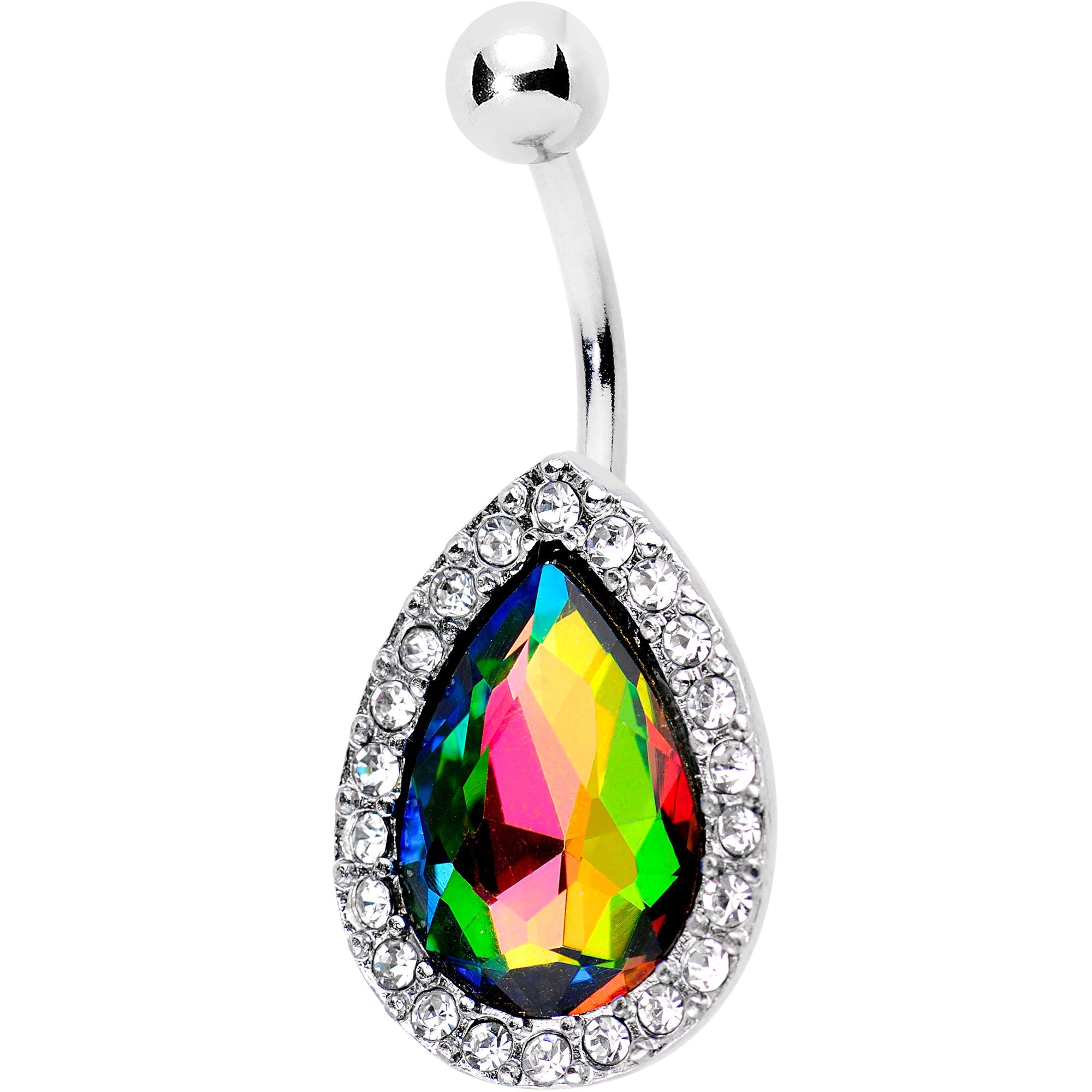 Clear Aurora Gem Glamour Girl Belly Ring