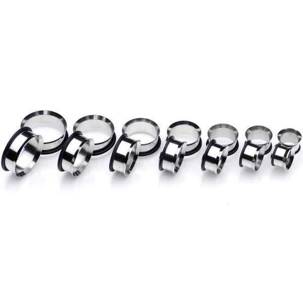 1/2 inch to 1 inch Seven Piece Steel Ear Stretching Tunnel Kit Set of 2