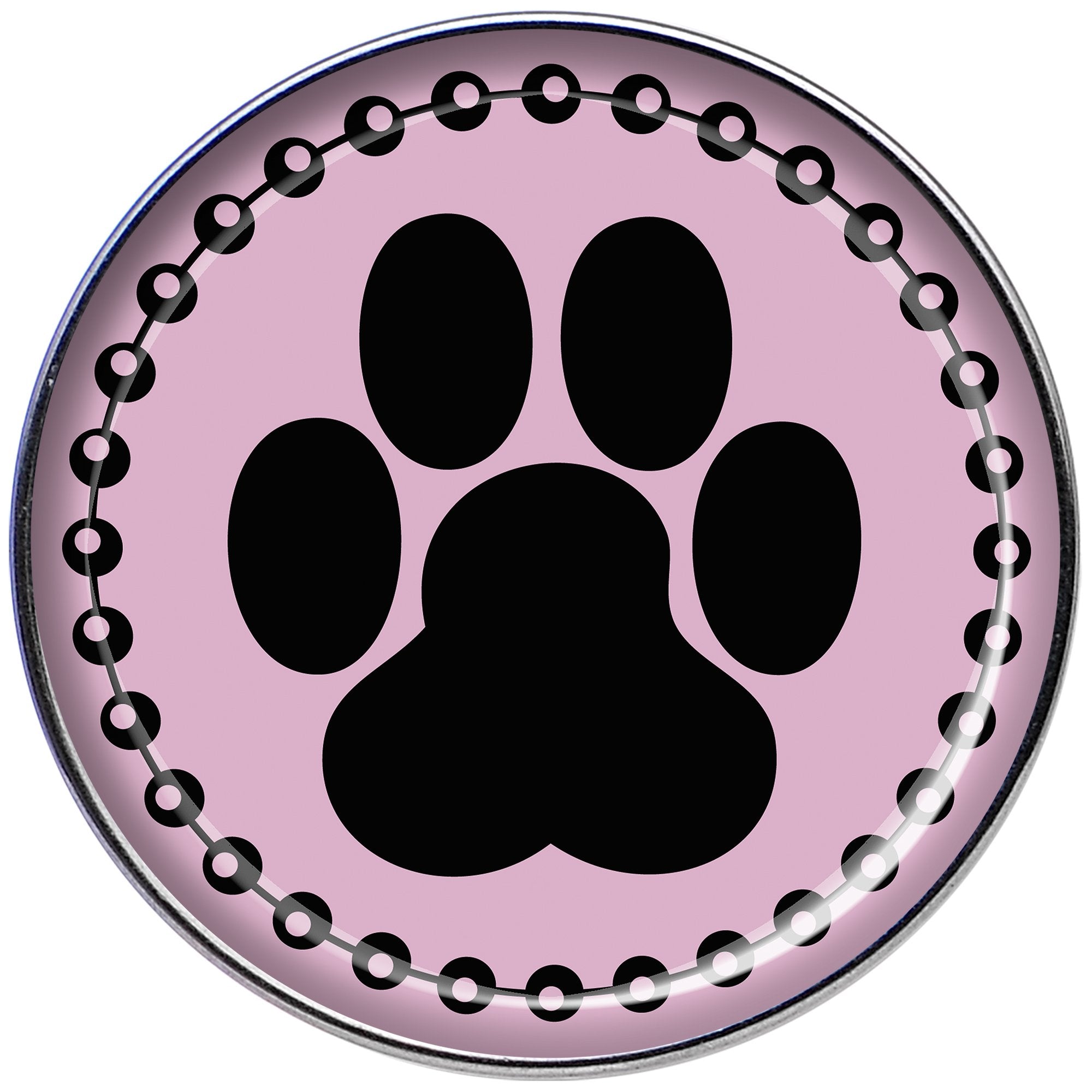 16 Gauge Black on Pink Paw Print Tragus Cartilage Earring