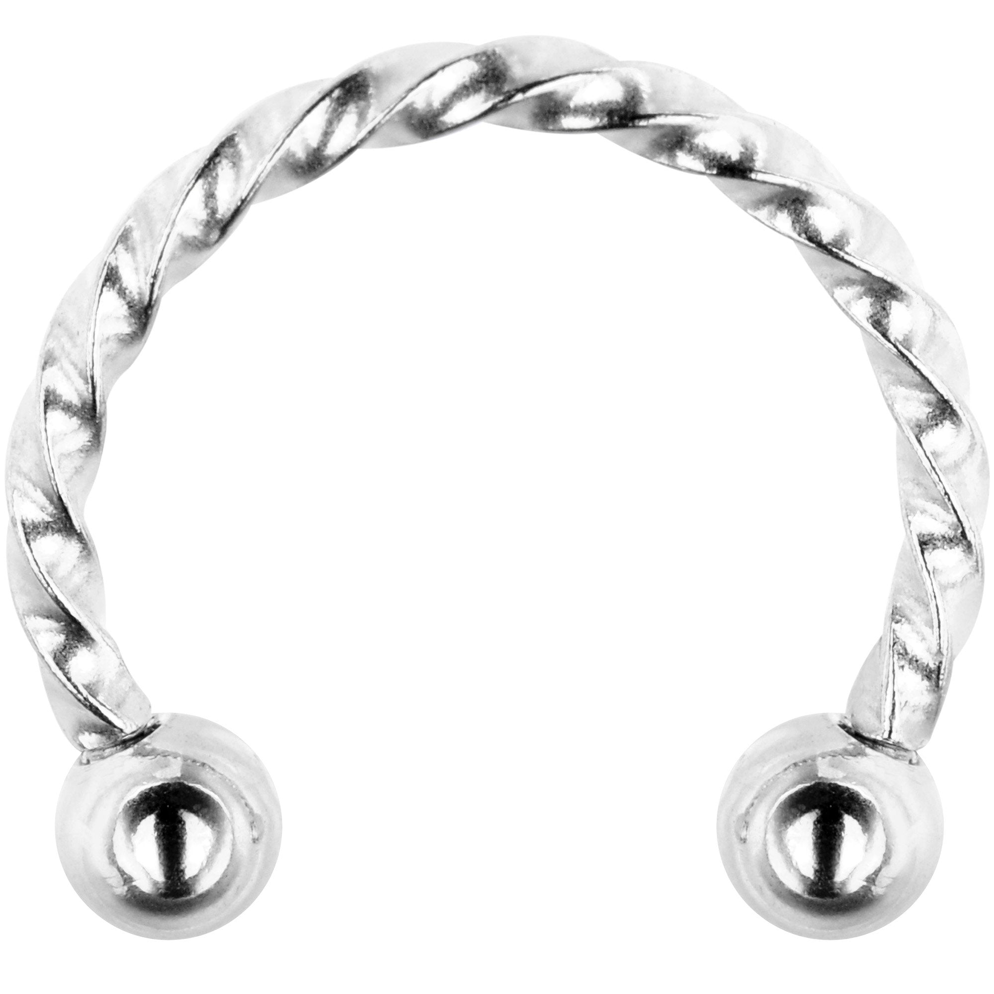 16 Gauge 3/8 Seriously Twisted Horseshoe Circular Barbell